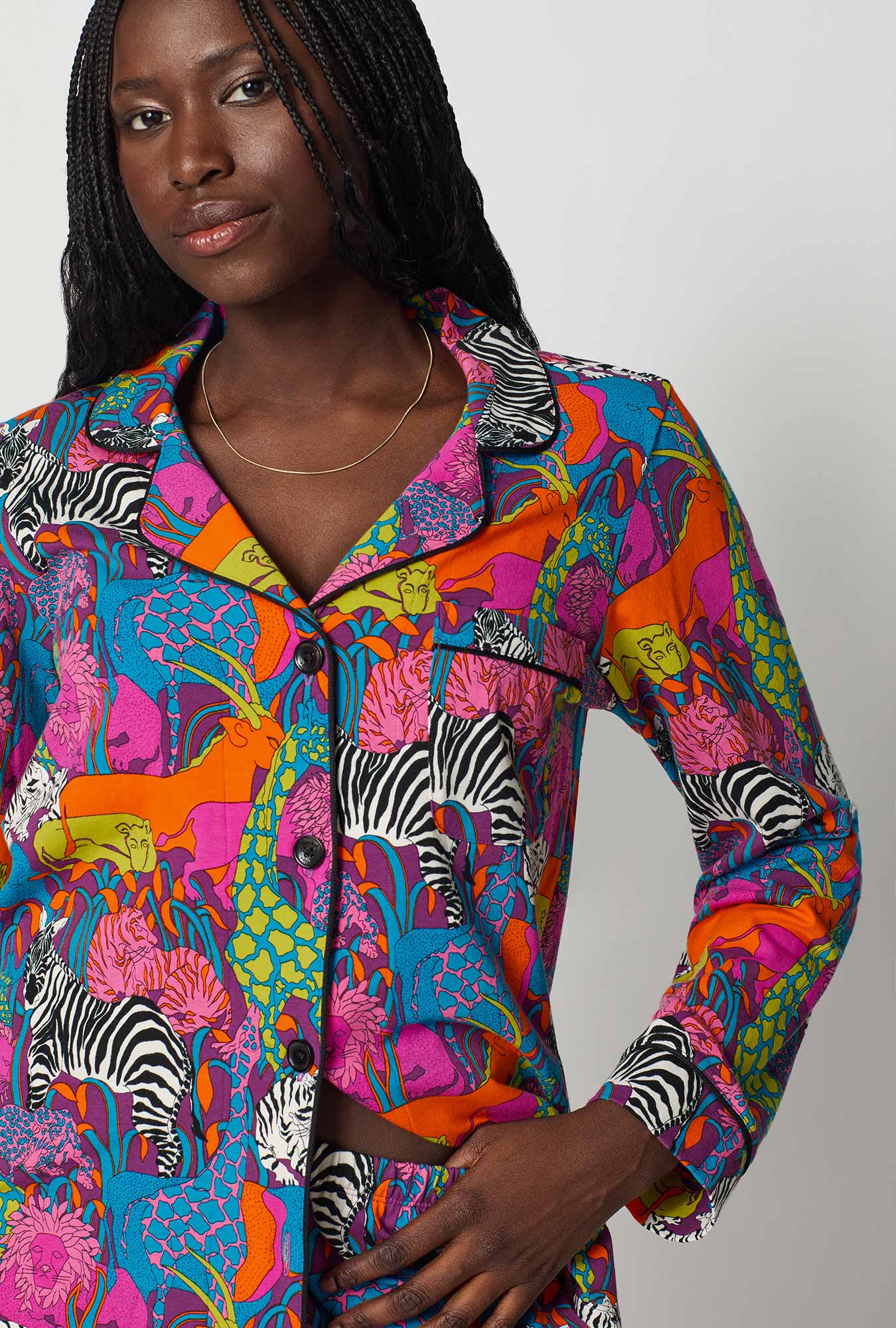 BedHead x Trina Turk Jungle Long Sleeve Classic Stretch Jersey Pj Set - Image 3