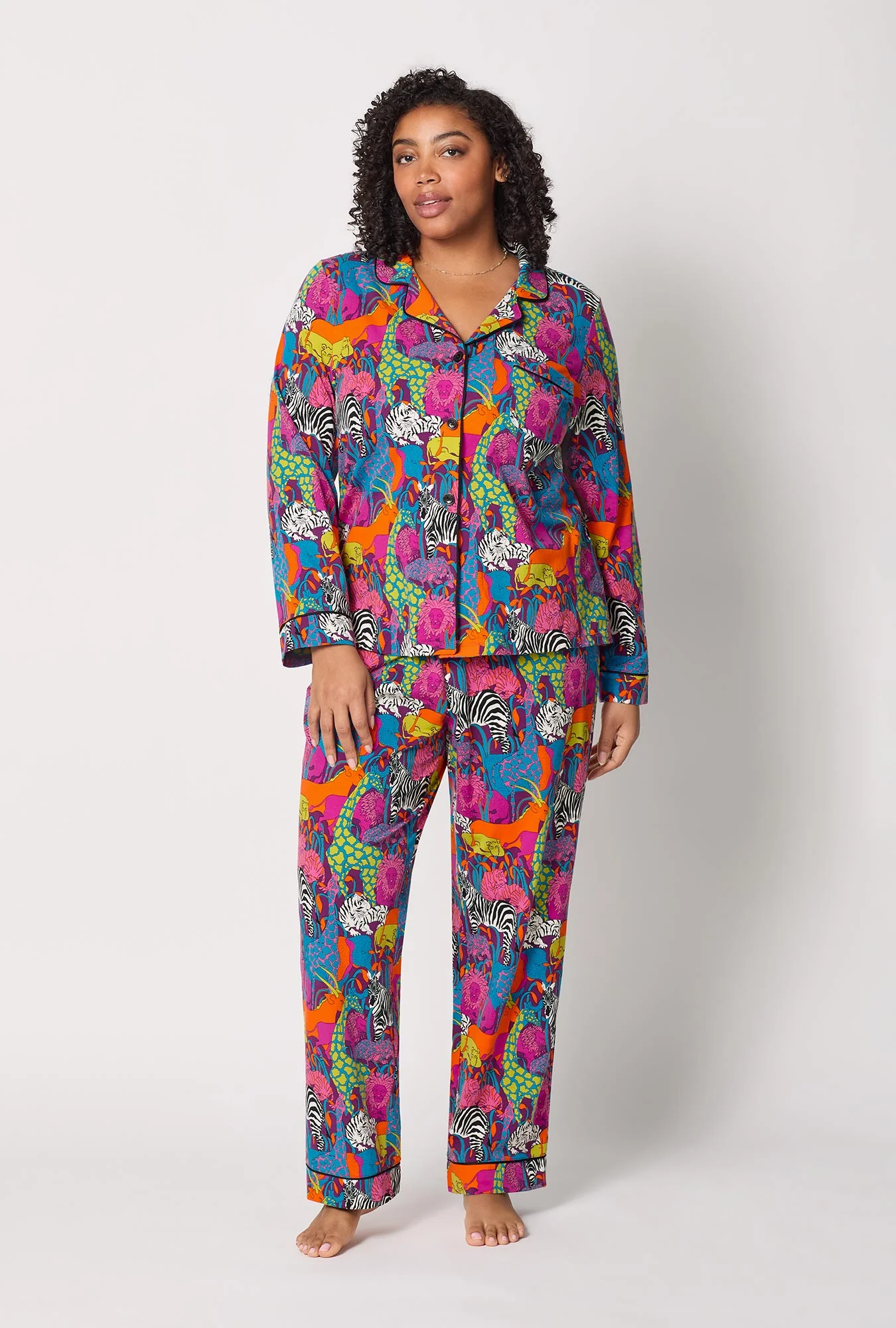 BedHead x Trina Turk Jungle Long Sleeve Classic Stretch Jersey Pj Set - Image 5