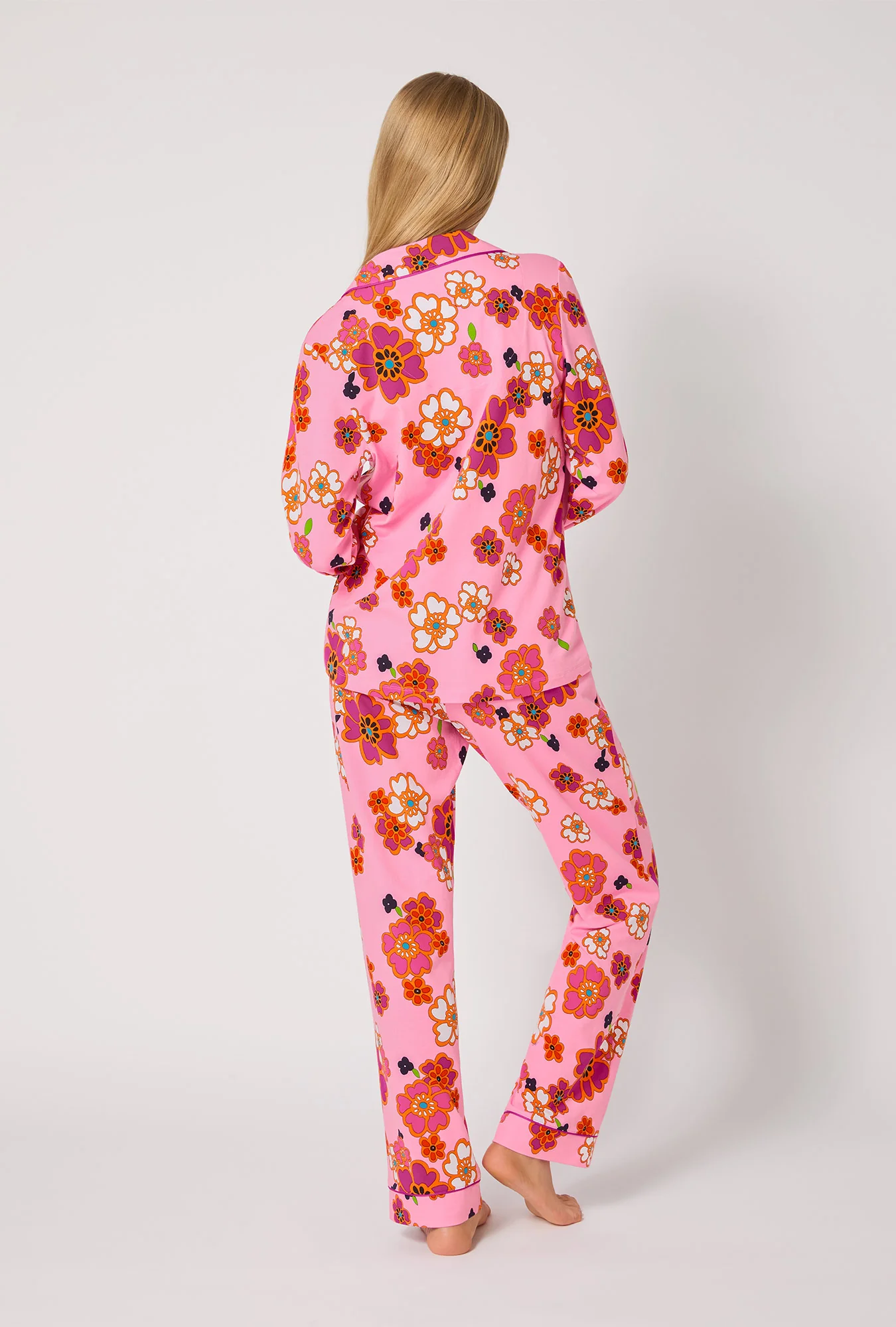 BedHead x Trina Turk Resort Floral Long Sleeve Classic Stretch Jersey Pj Set - Image 3