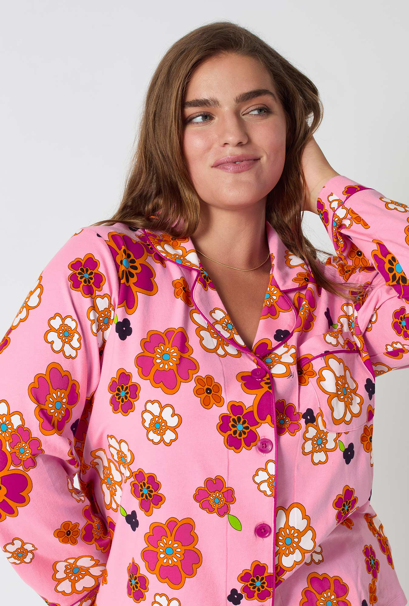 BedHead x Trina Turk Resort Floral Long Sleeve Classic Stretch Jersey Pj Set - Image 6