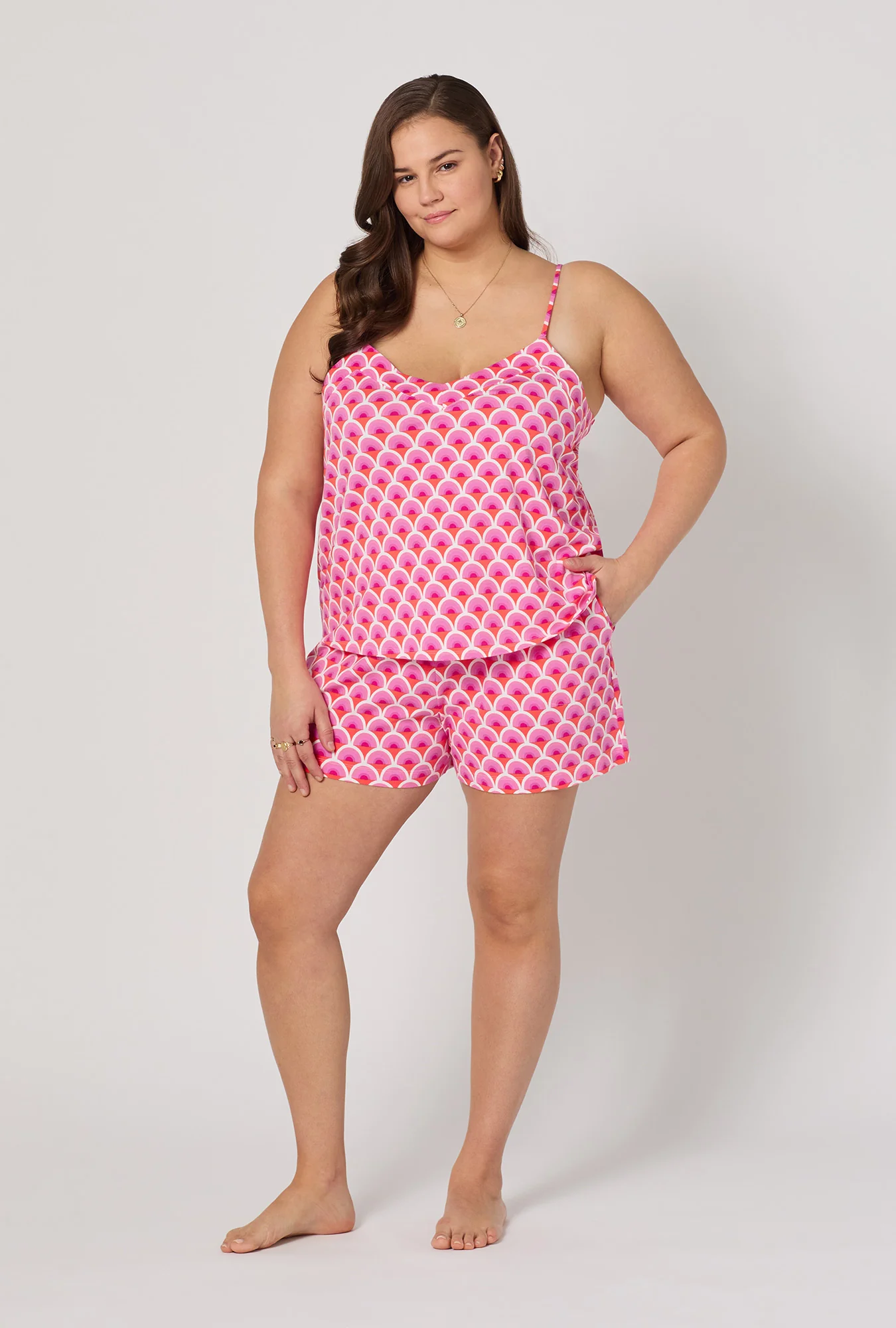 BedHead x Trina Turk Scallop Cami Shorty Stretch Jersey Pj Set - Image 5