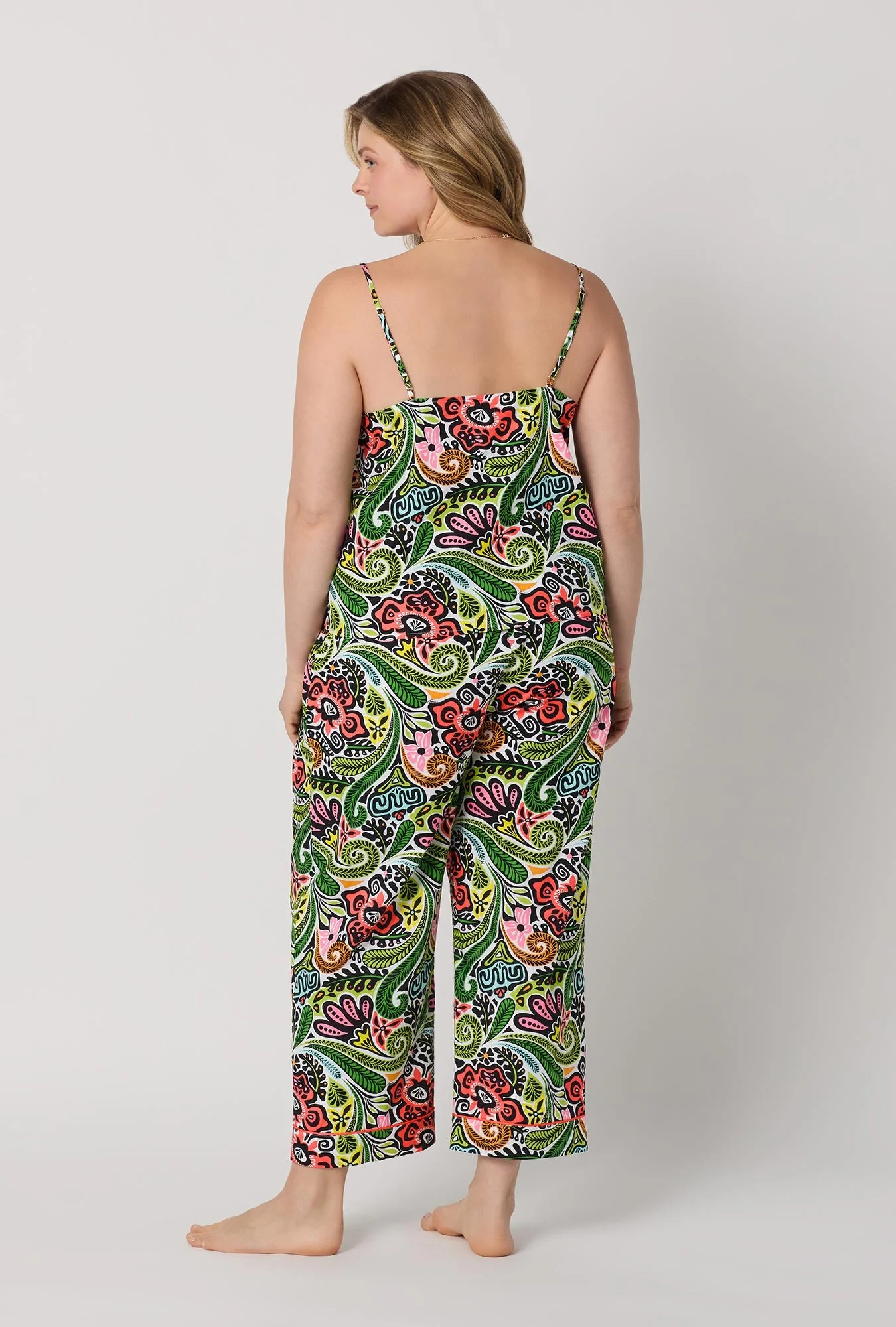 BedHead x Trina Turk Tiki Cami Woven Cotton Poplin Cropped Pj Set - Image 6