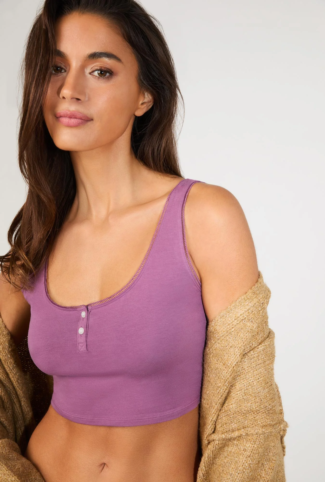 Berry Stretch Jersey Crop Tank