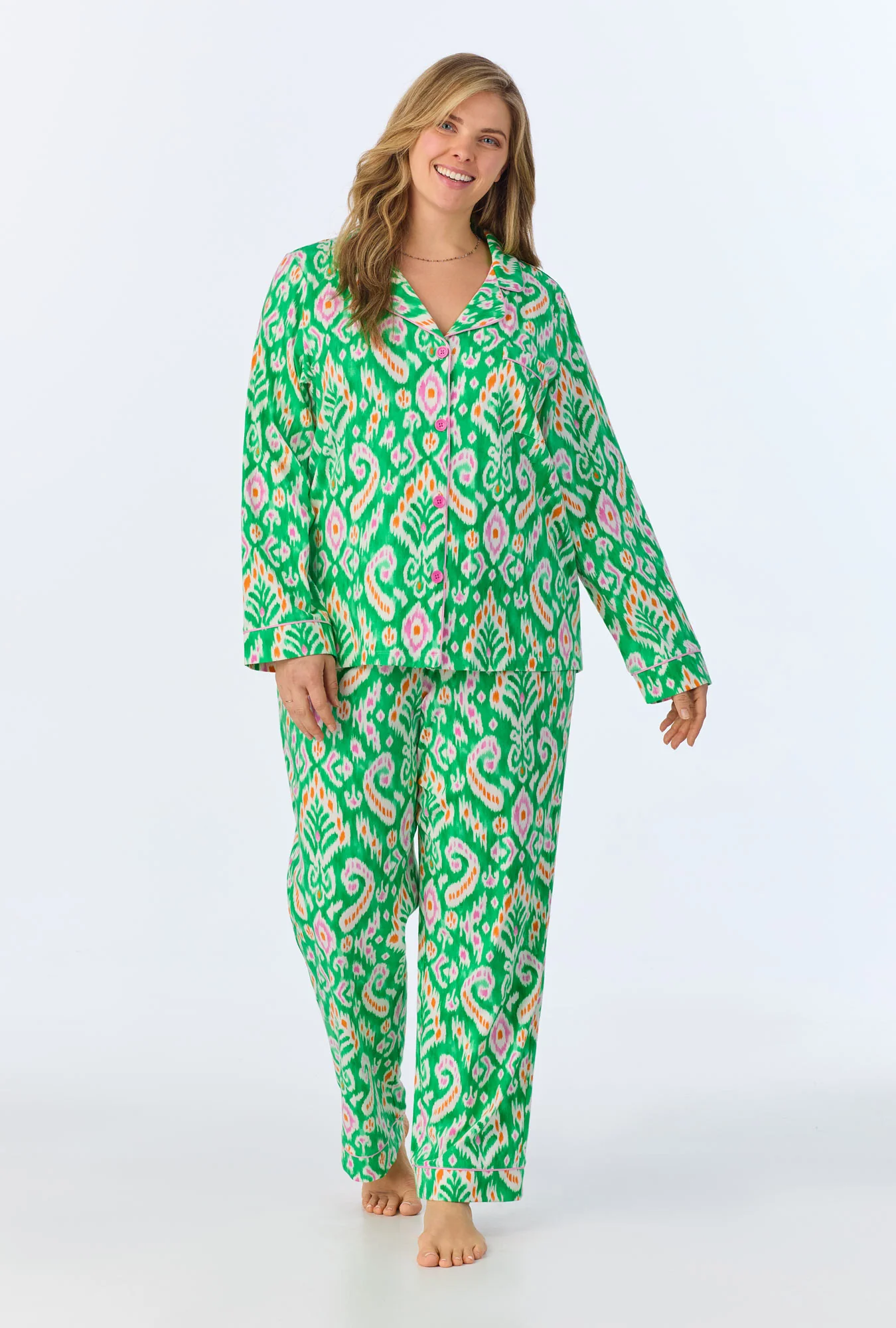 Beverly Ikat Long Sleeve Classic Stretch Jersey PJ set - Image 5
