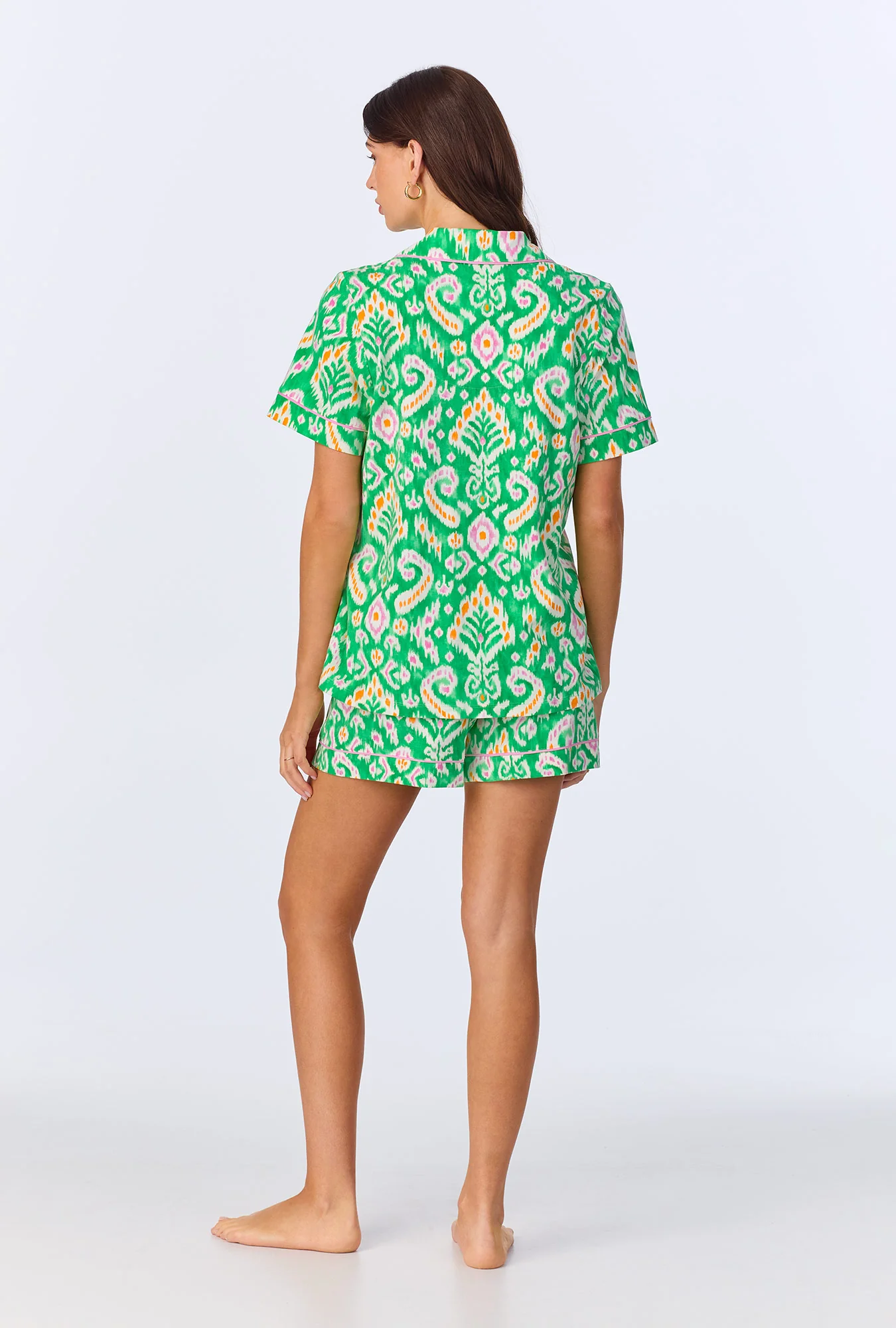 Beverly Ikat Short Sleeve Classic Shorty Stretch Jersey PJ Set - Image 3