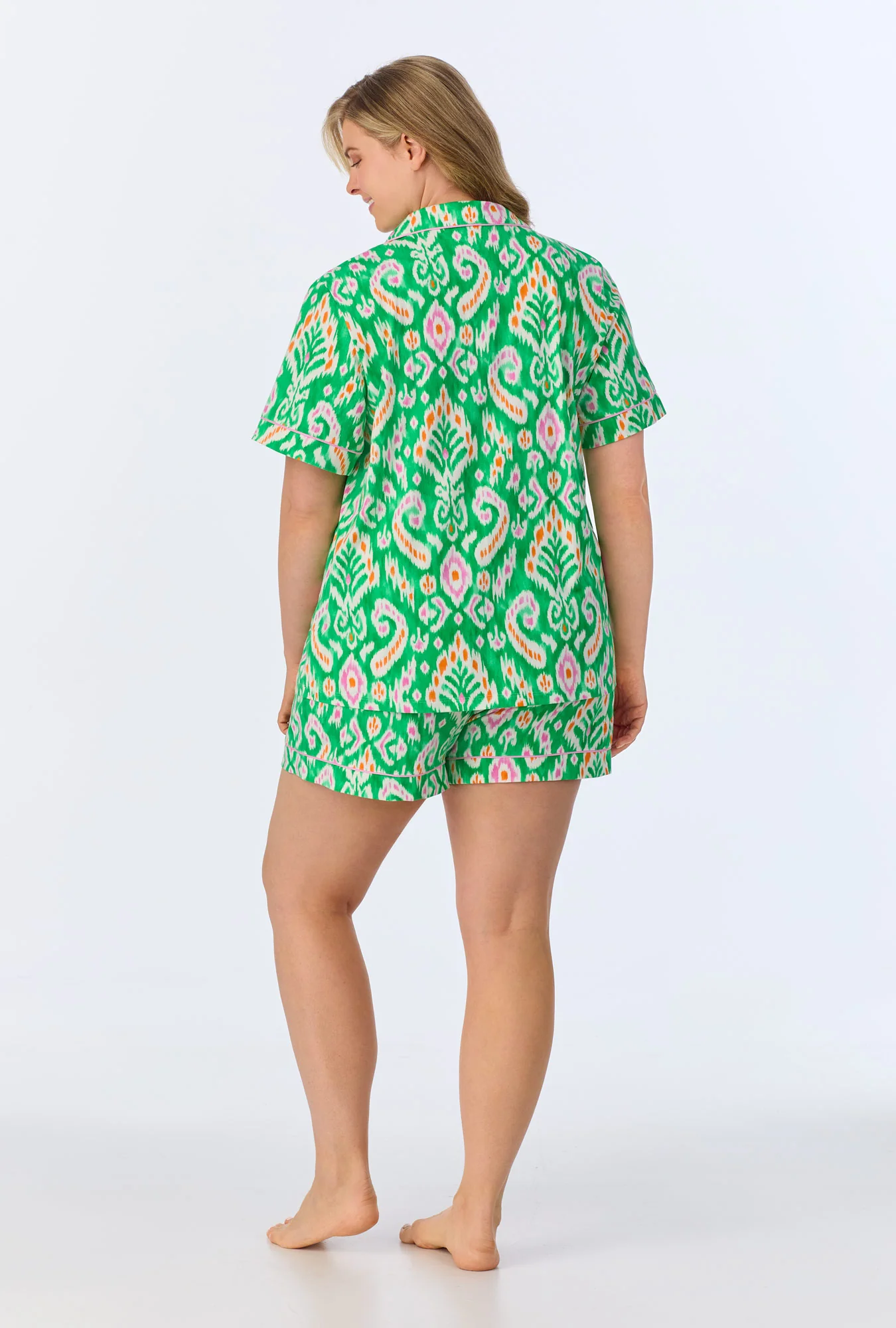 Beverly Ikat Short Sleeve Classic Shorty Stretch Jersey PJ Set - Image 6