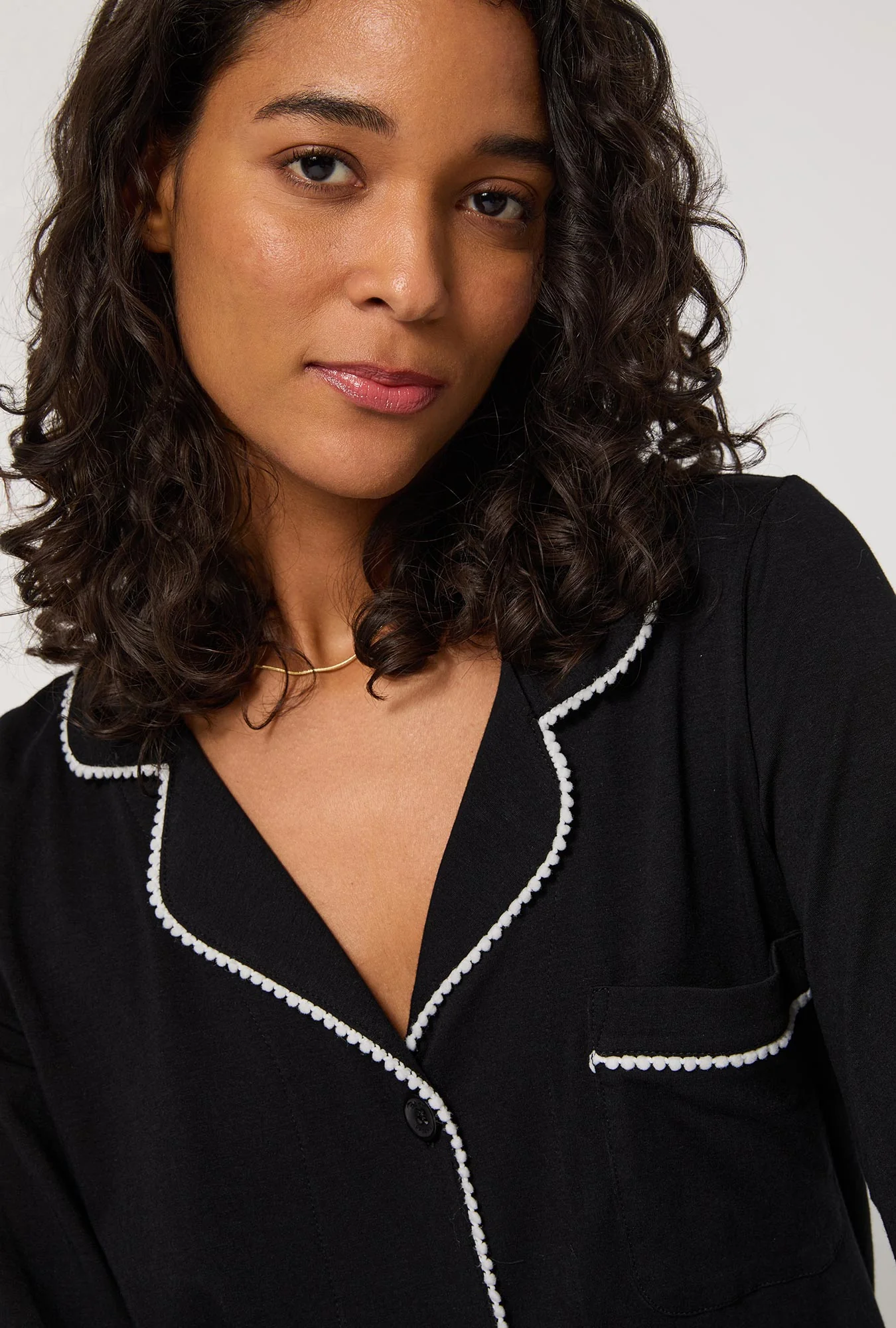 Black Beauty Long Sleeve Classic Stretch Jersey Pj Set - Image 5