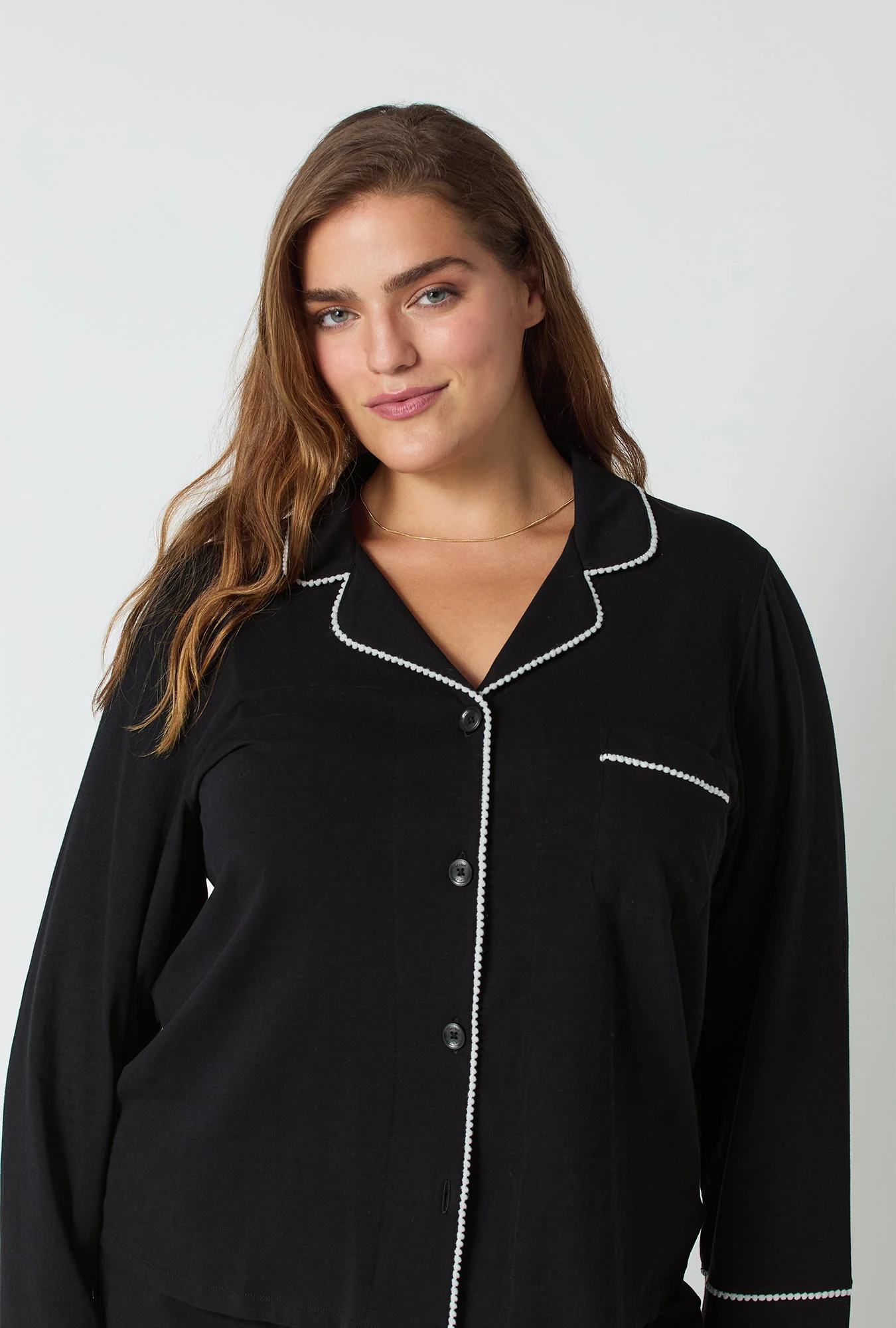 Black Beauty Long Sleeve Classic Stretch Jersey Pj Set - Image 7
