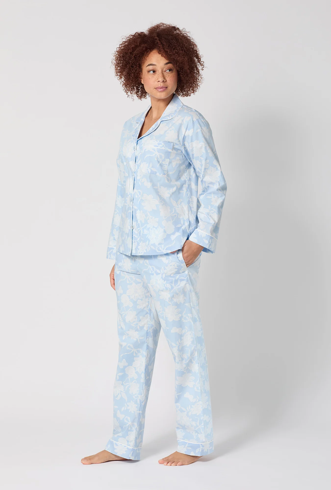 Blissful Bows Long Sleeve Classic Supersoft Cotton Poplin Pj Set - Image 3