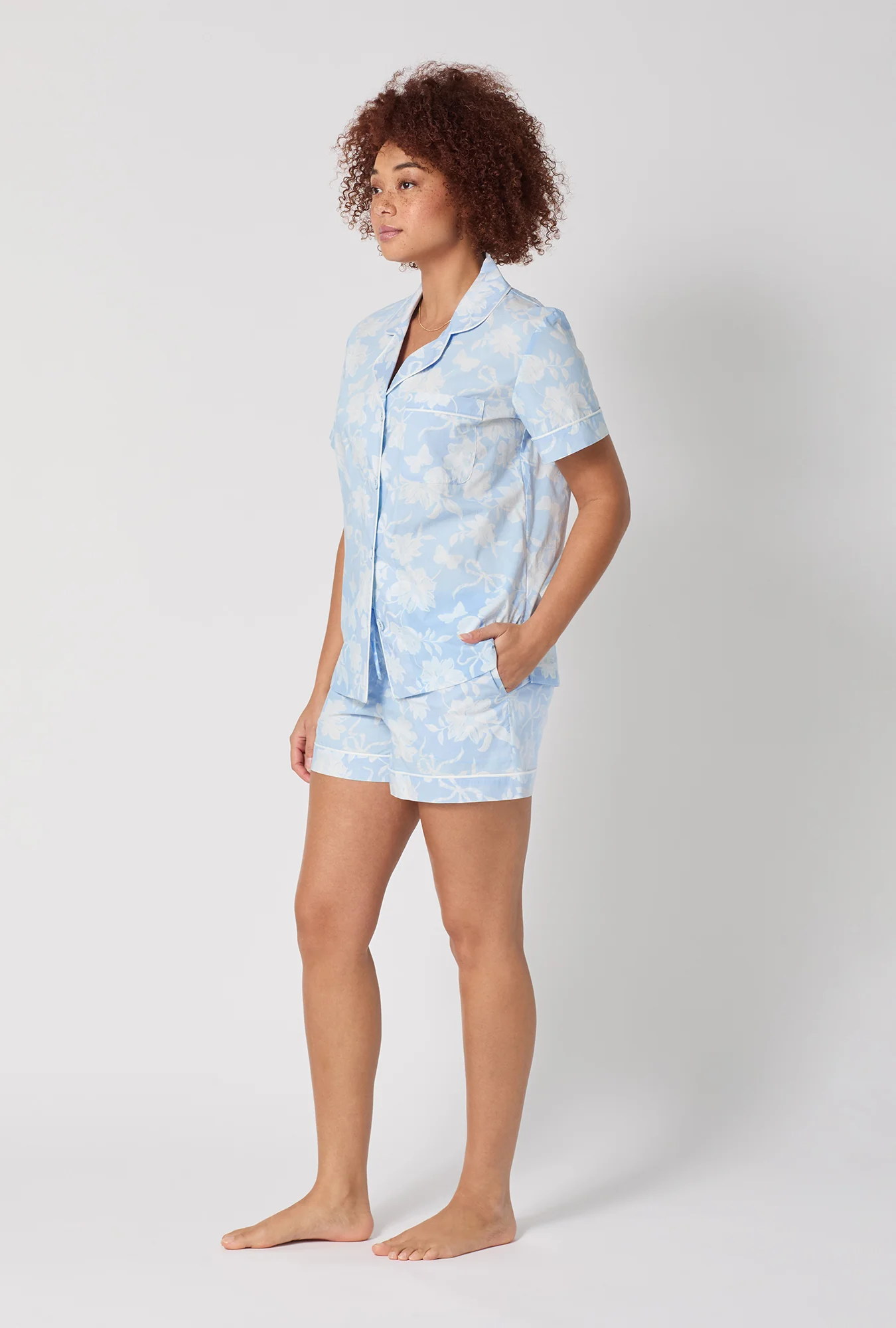 Blissful Bows Short Sleeve Classic Shorty Supersoft Cotton Poplin Pj Set - Image 2