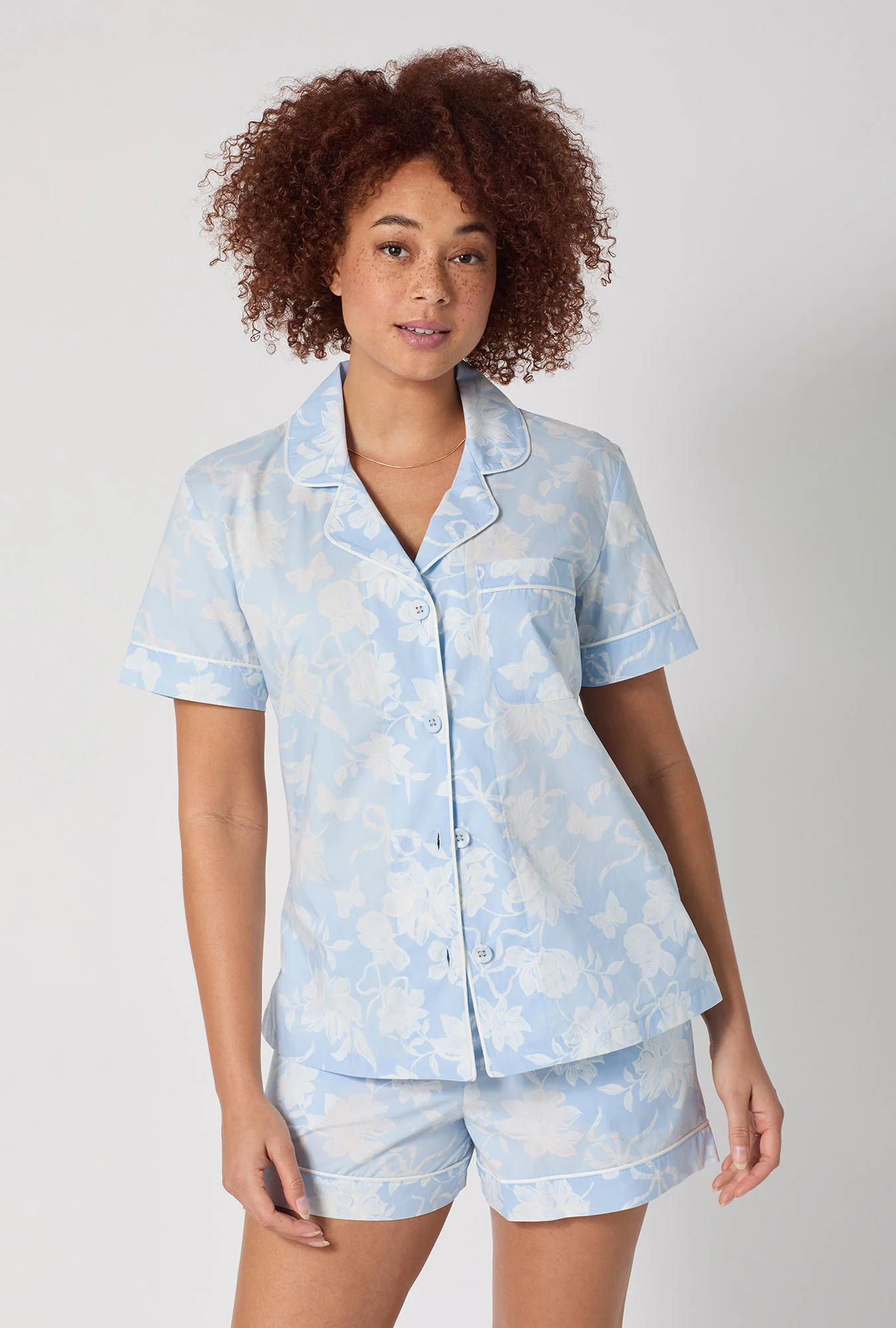 Blissful Bows Short Sleeve Classic Shorty Supersoft Cotton Poplin Pj Set - Image 4