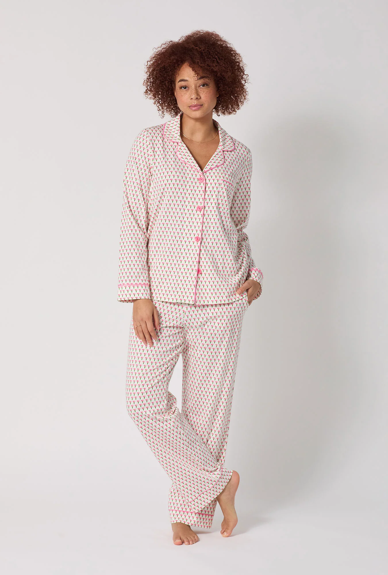 Blossom Geo Long Sleeve Classic Stretch Jersey Pj Set