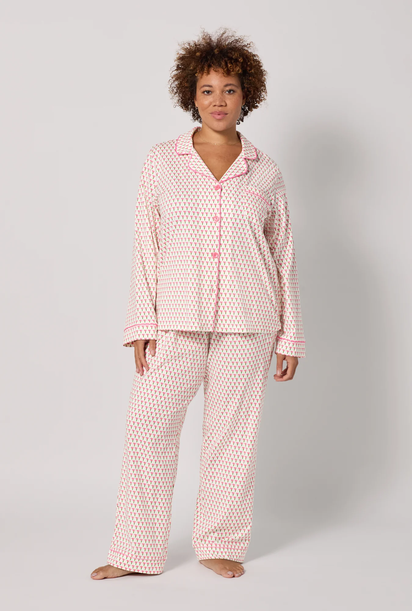 Blossom Geo Long Sleeve Classic Stretch Jersey Pj Set - Image 5