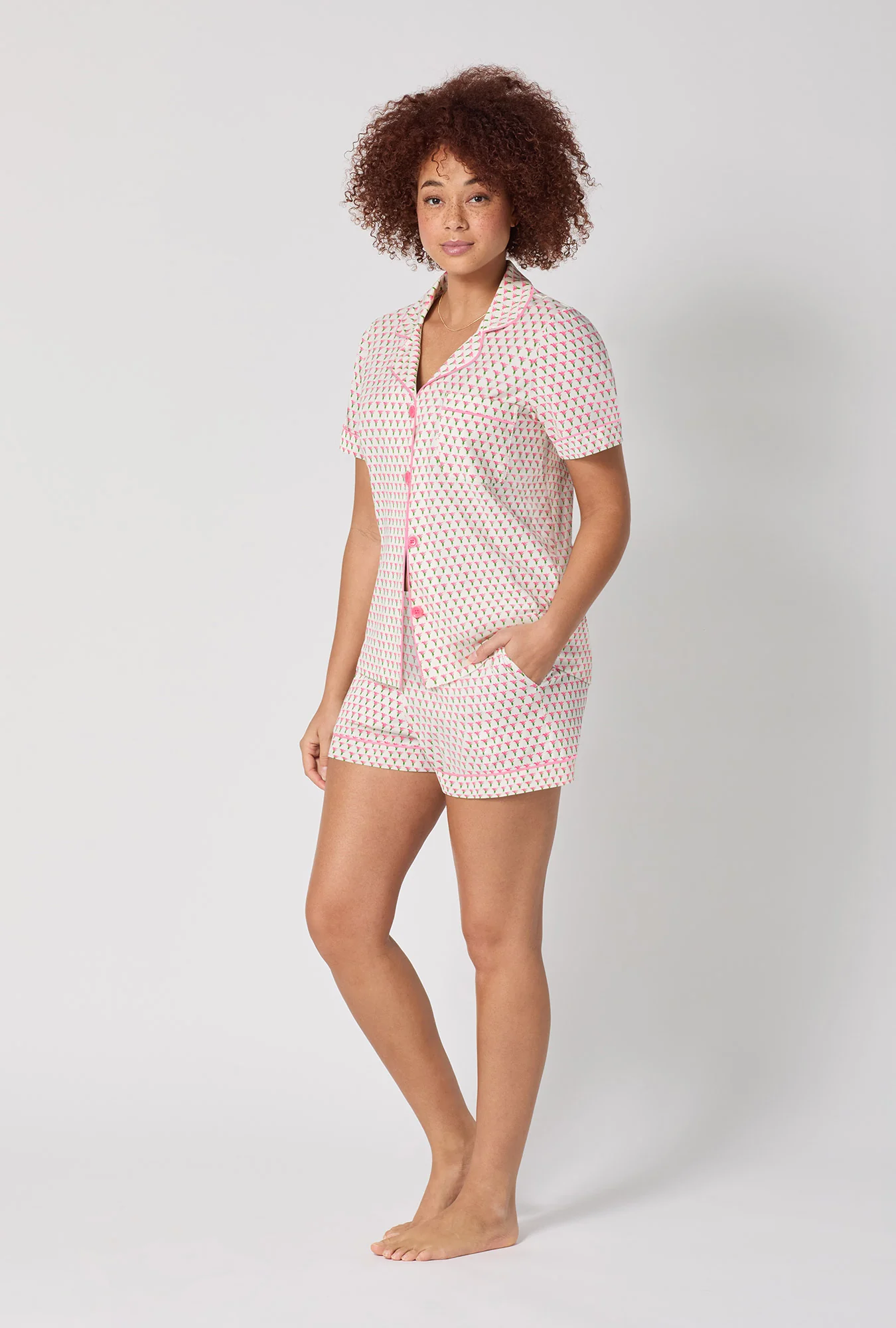 Blossom Geo Short Sleeve Classic Shorty Stretch Jersey Pj Set - Image 2
