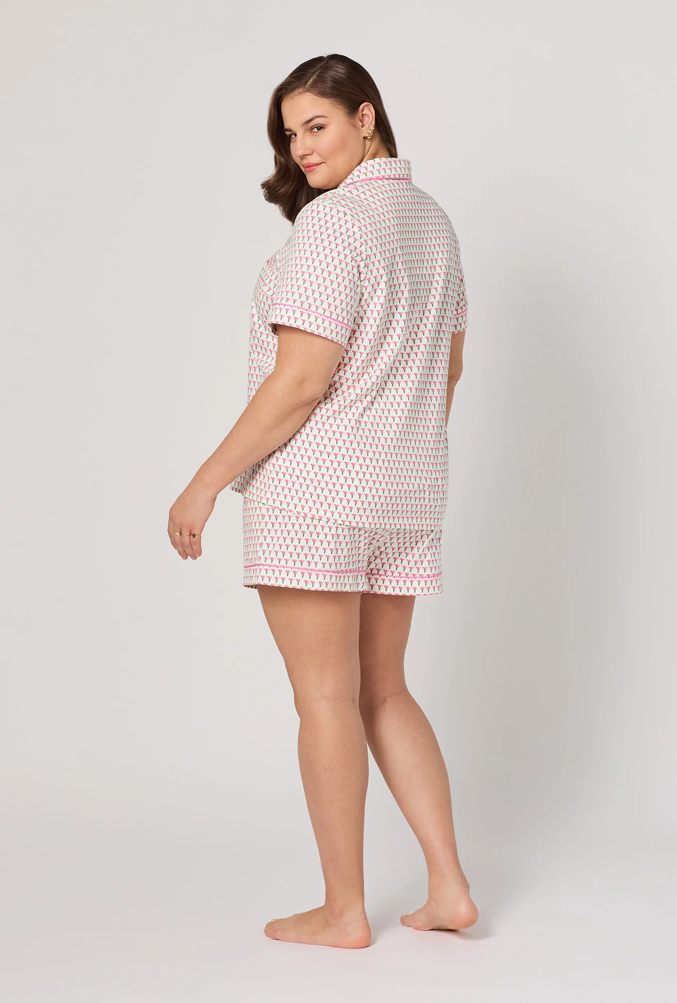 Blossom Geo Short Sleeve Classic Shorty Stretch Jersey Pj Set - Image 5