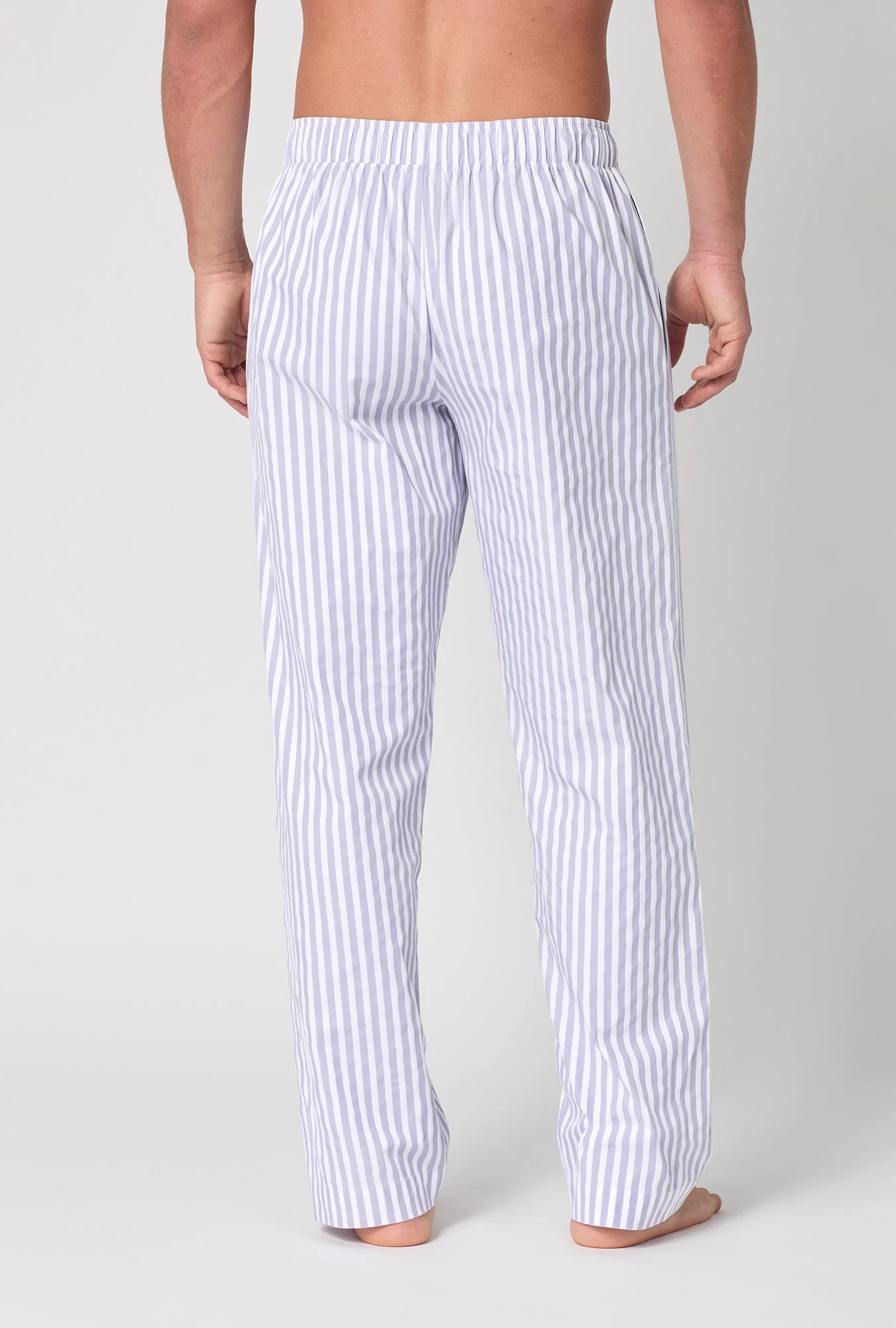 Blue 3D Stripe Men's Woven Cotton Sateen PJ Pant - Image 3