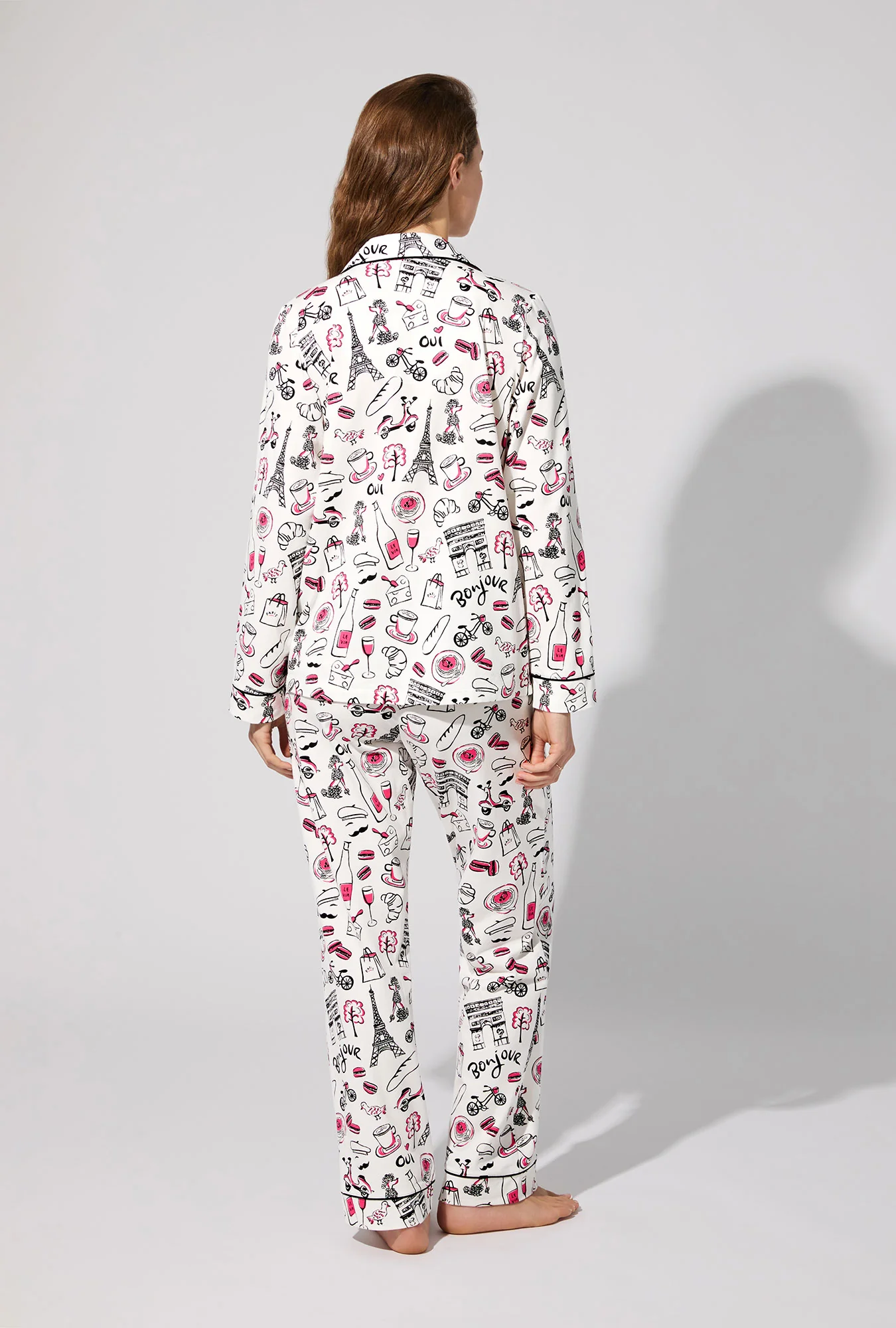 Bonjour Paris Long Sleeve Classic Stretch Jersey PJ Set - Image 3