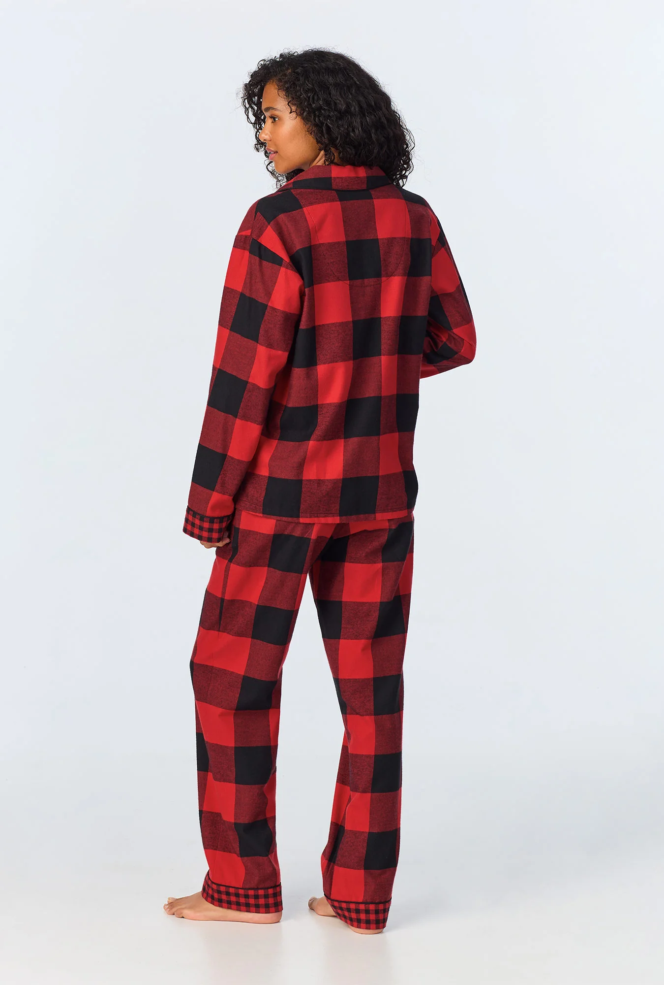 Buffalo Check Long Sleeve Classic Woven Portuguese Flannel PJ Set - Image 3
