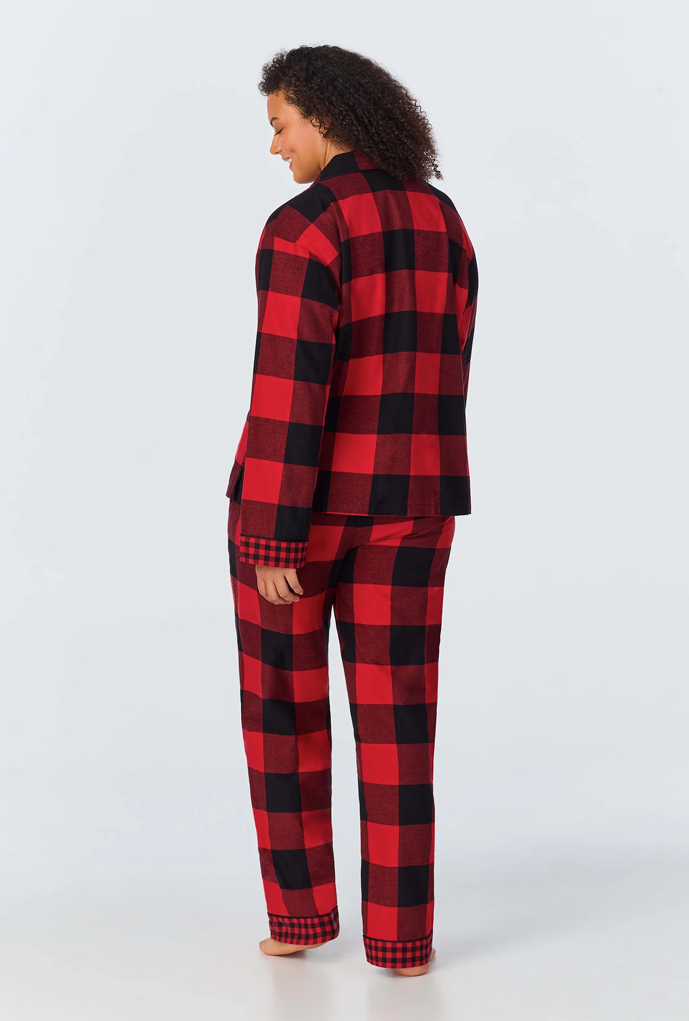 Buffalo Check Long Sleeve Classic Woven Portuguese Flannel PJ Set - Image 5