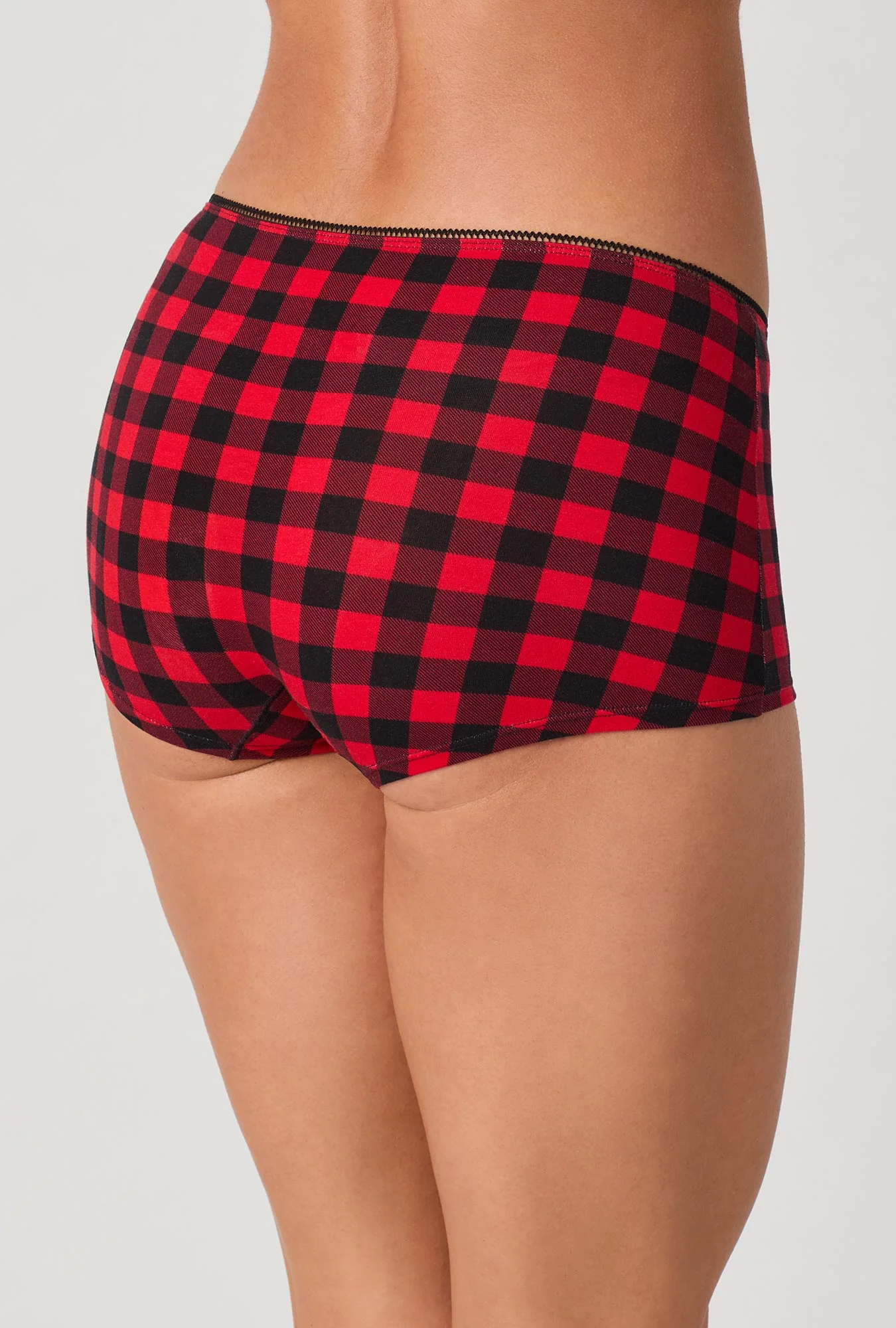 Buffalo Plaid Stretch Jersey Boyshort Underwear - Image 4