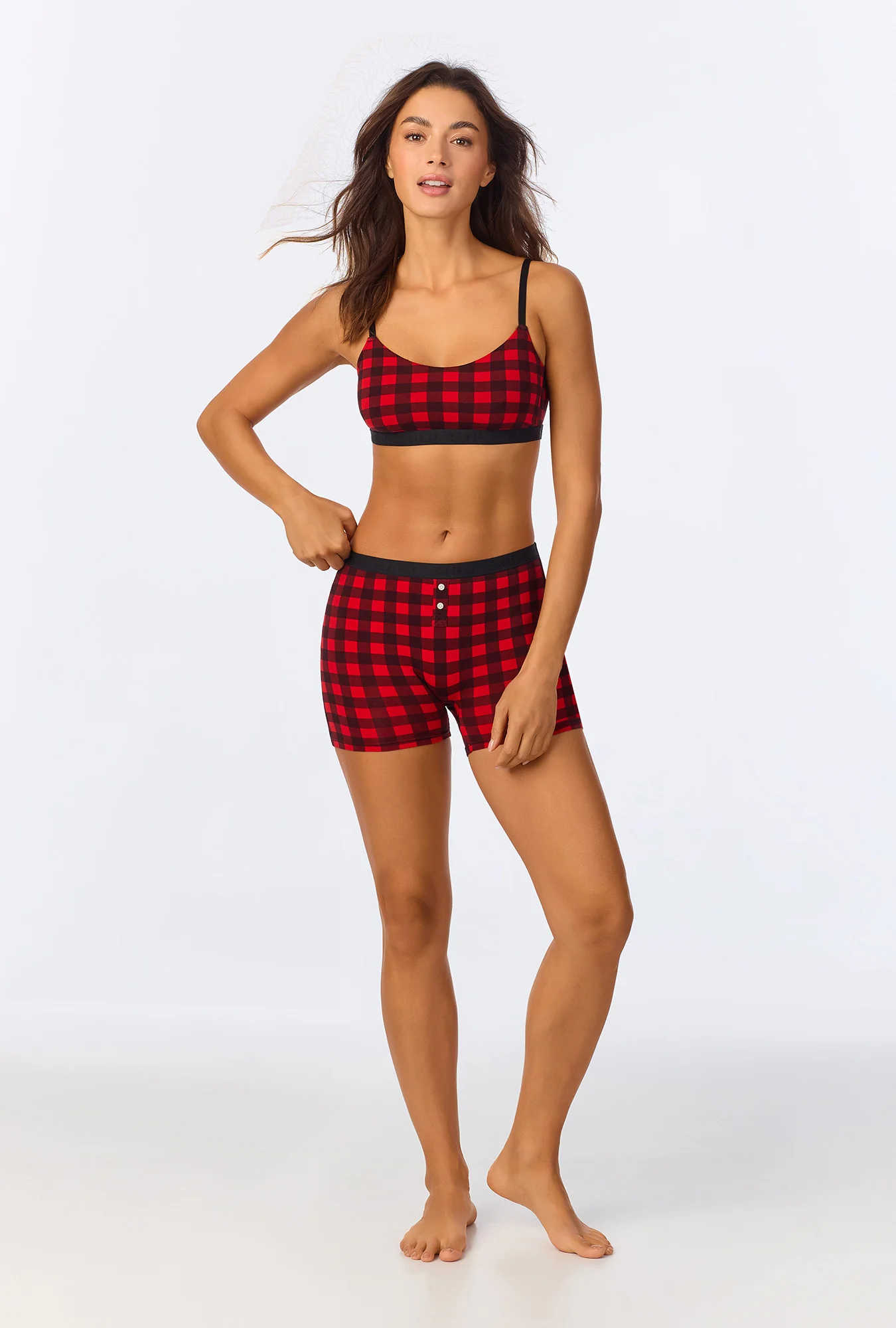 Buffalo Plaid Stretch Jersey Bralette