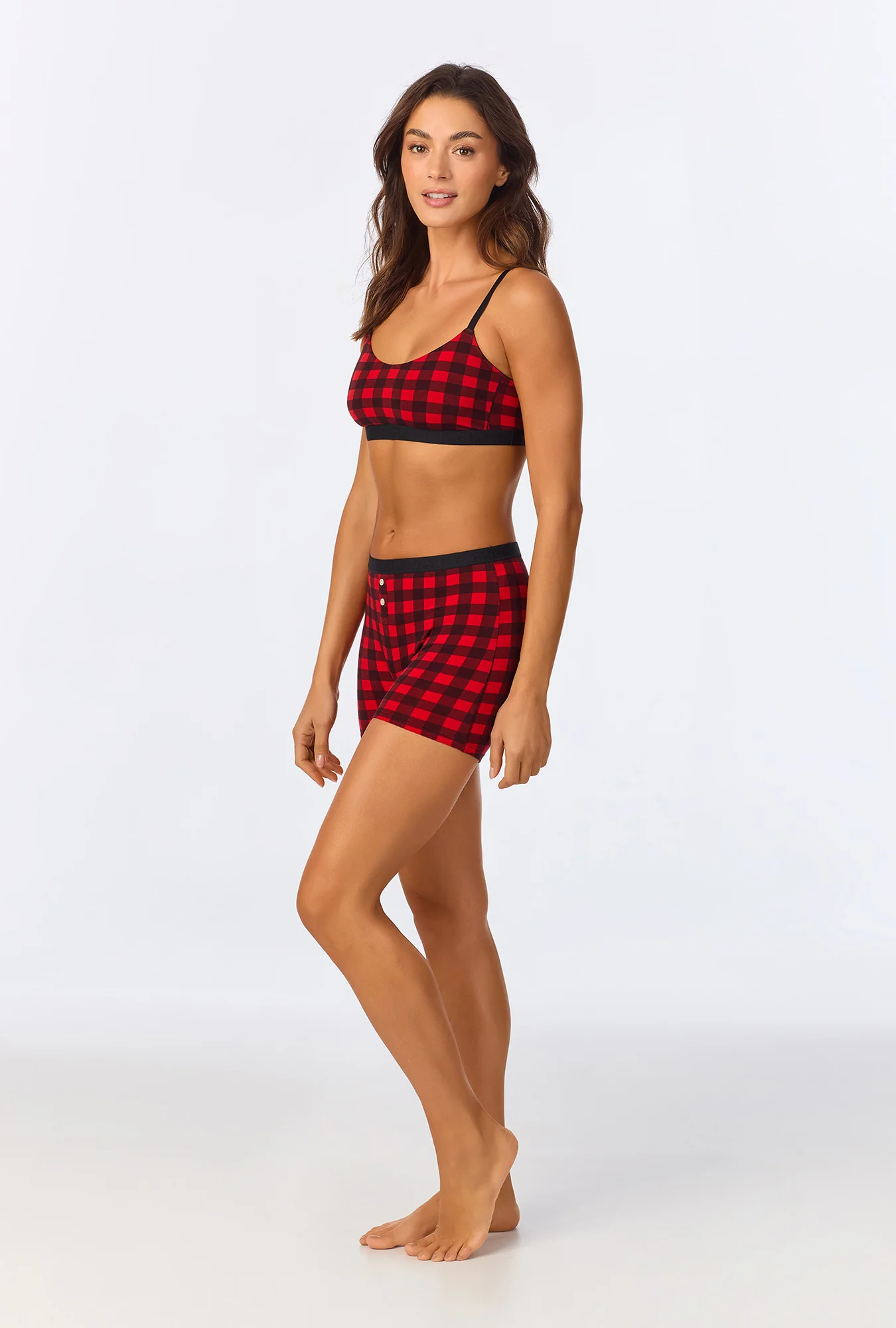 Buffalo Plaid Stretch Jersey Bralette - Image 2