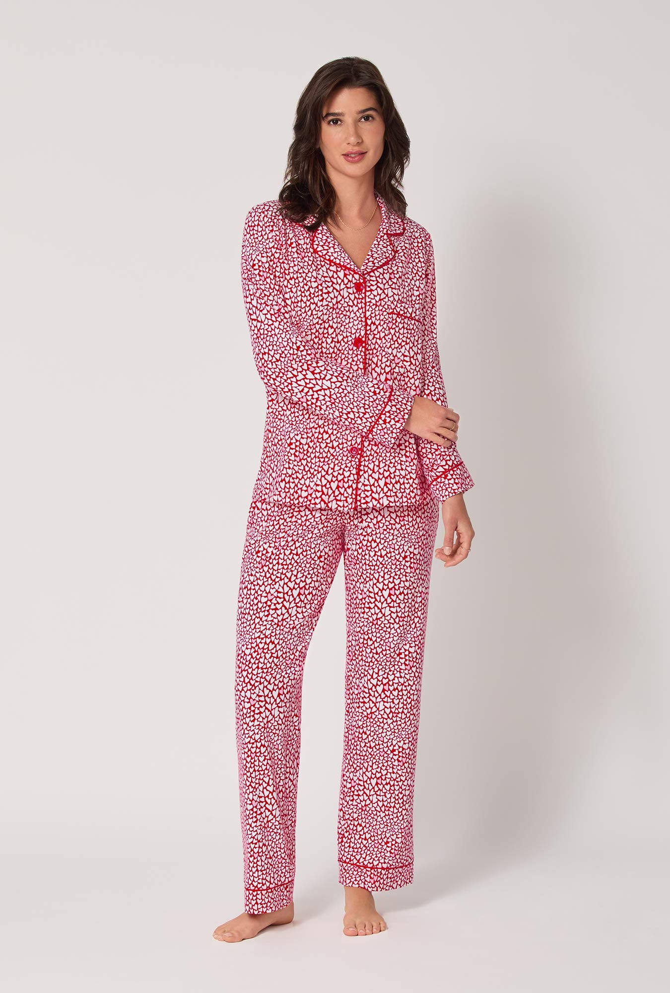 Bursting With Love Long Sleeve Classic Stretch Jersey Pj Set