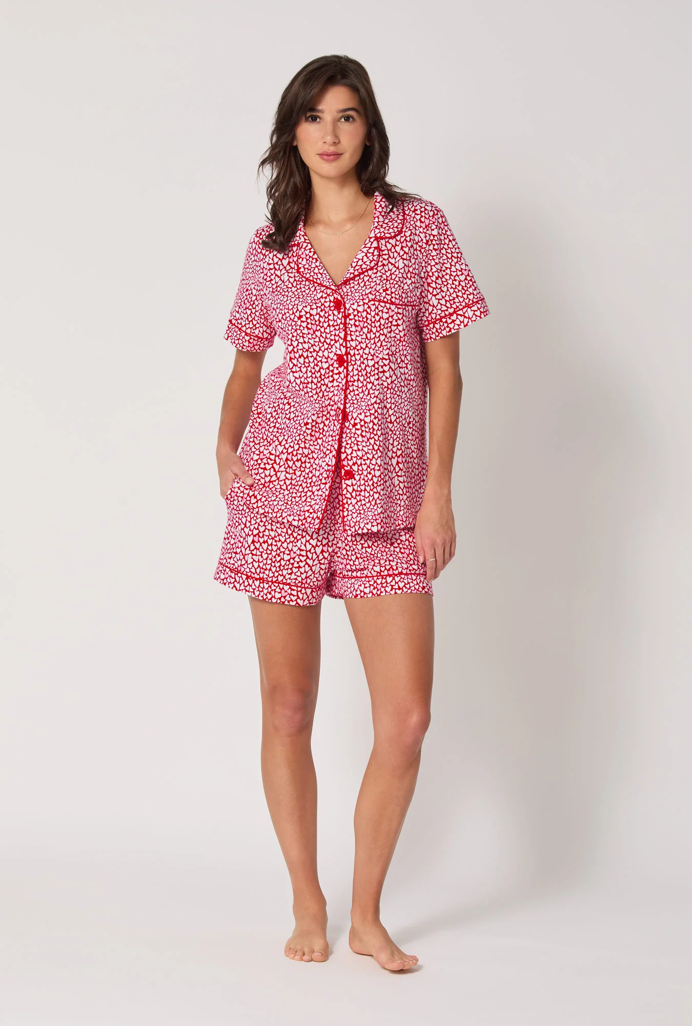 Bursting With Love Short Sleeve Classic Shorty Stretch Jersey Pj Set