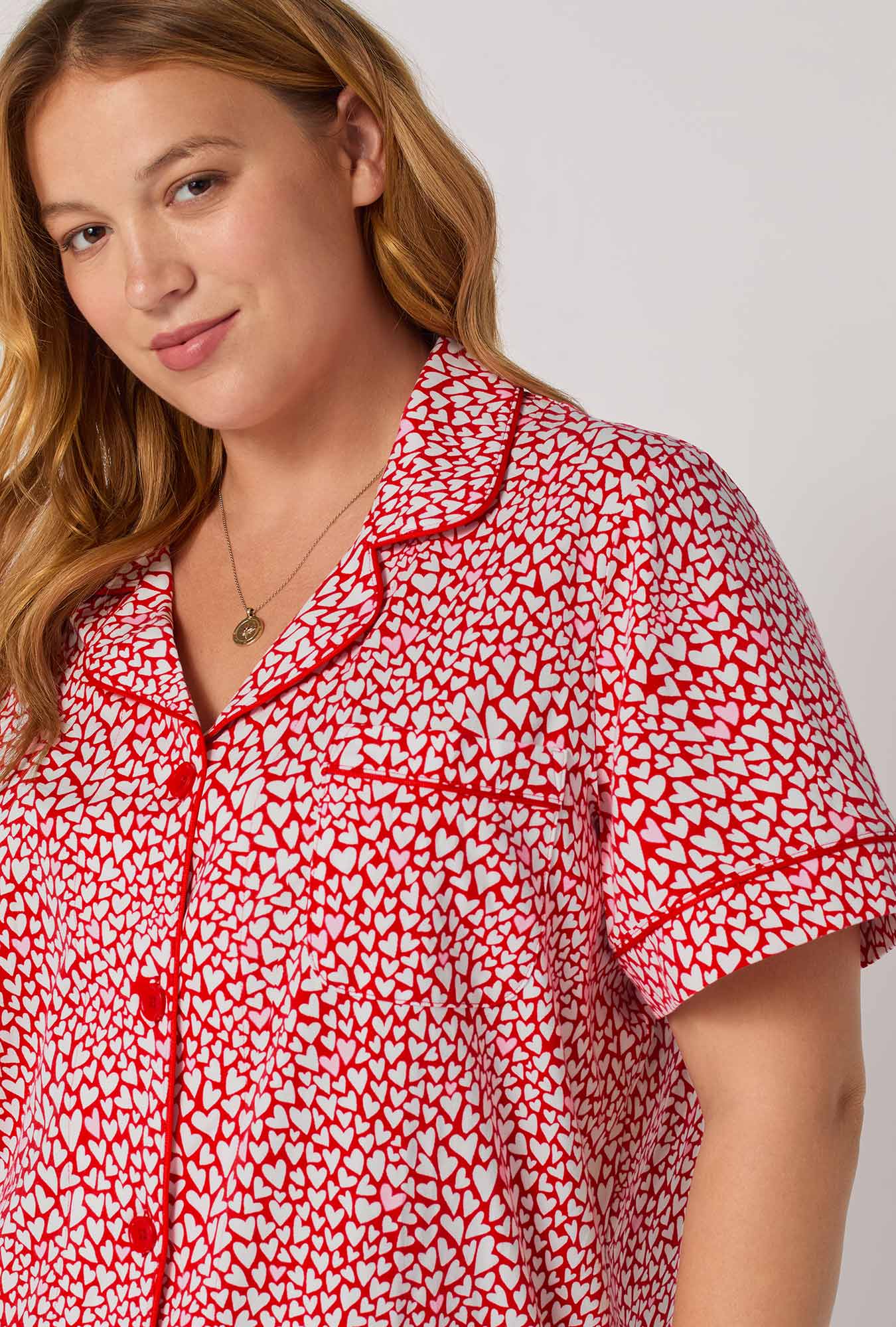 Bursting With Love Short Sleeve Classic Shorty Stretch Jersey Pj Set - Image 6