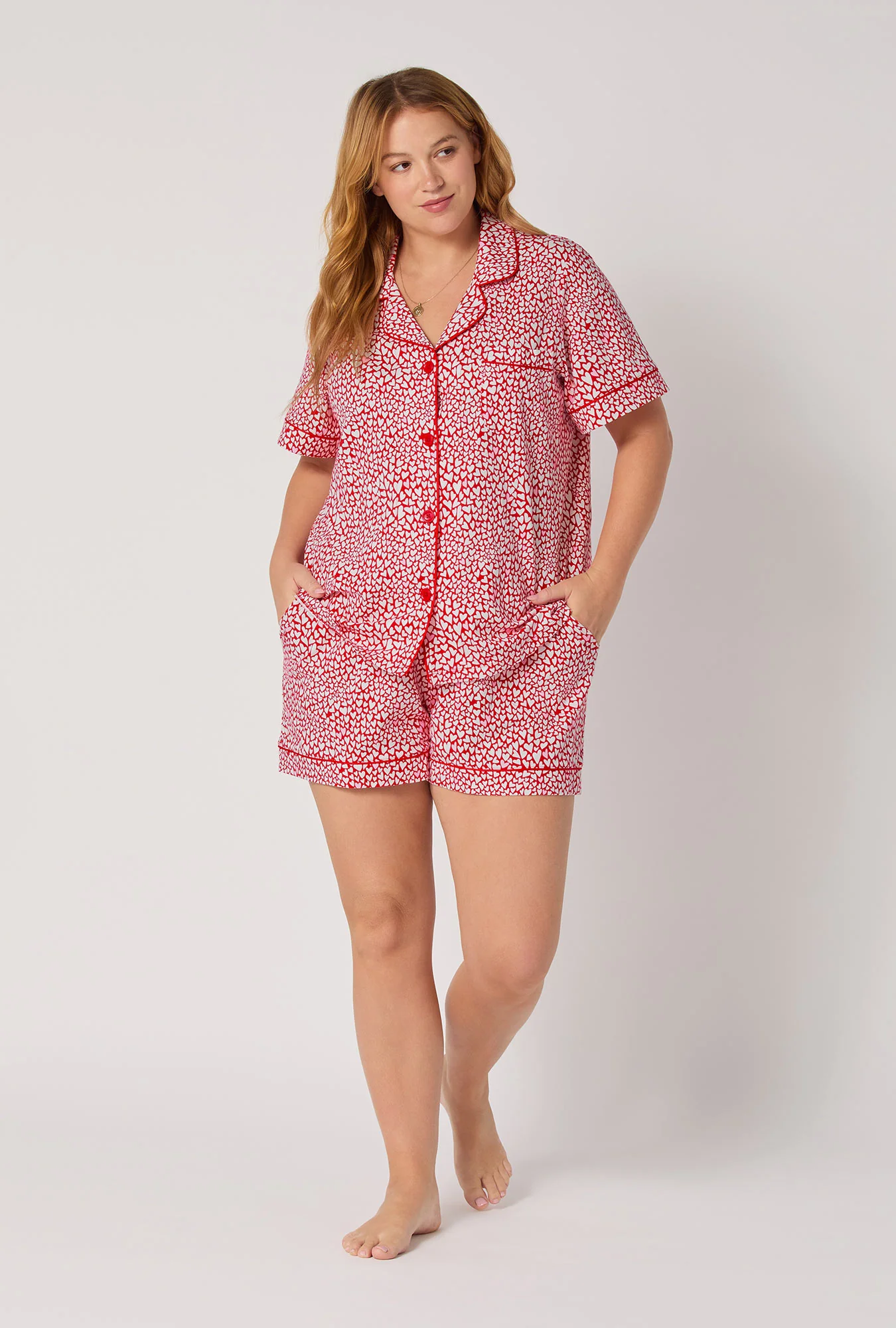 Bursting With Love Short Sleeve Classic Shorty Stretch Jersey Pj Set - Image 7