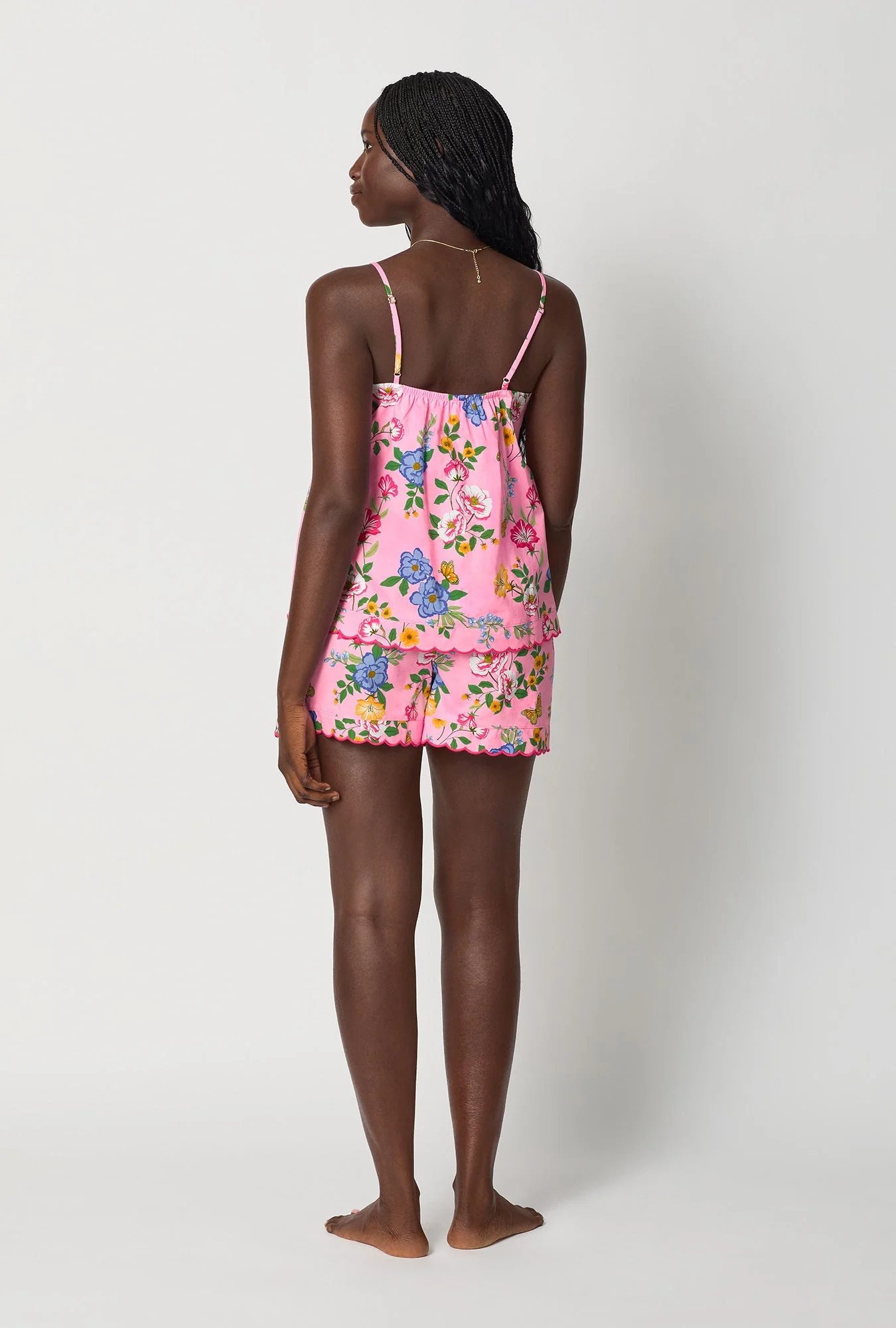 Butterfly Garden Cami Woven Cotton Poplin Shorty Pj Set - Image 4