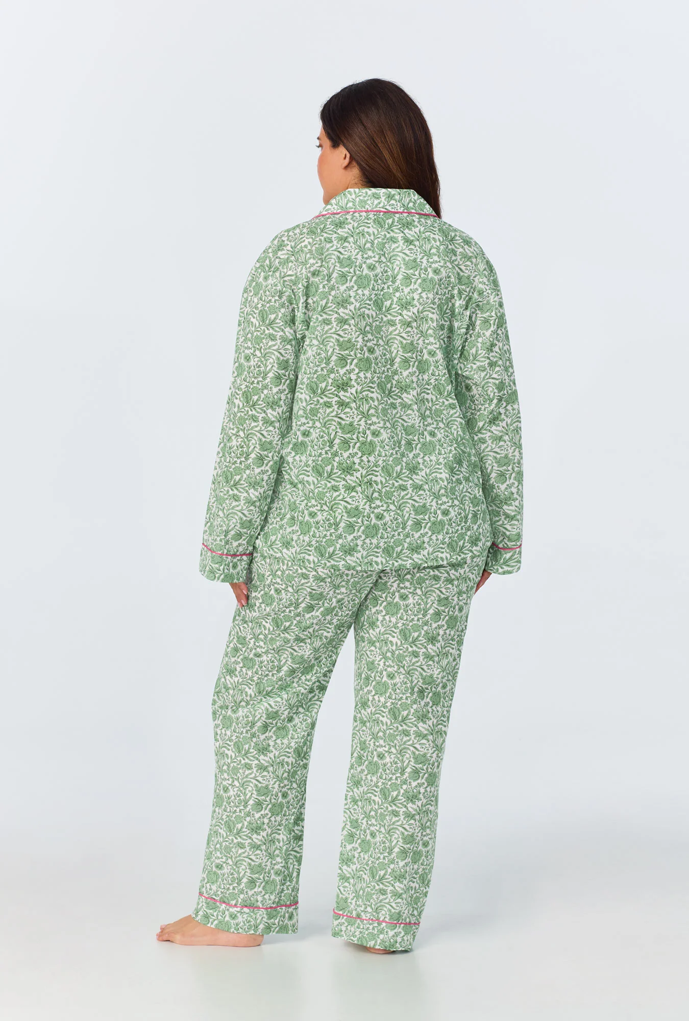 Sambourne Long Sleeve Classic Woven Cotton Tana Lawn Long PJ Set Made with Liberty Fabrics - Image 6