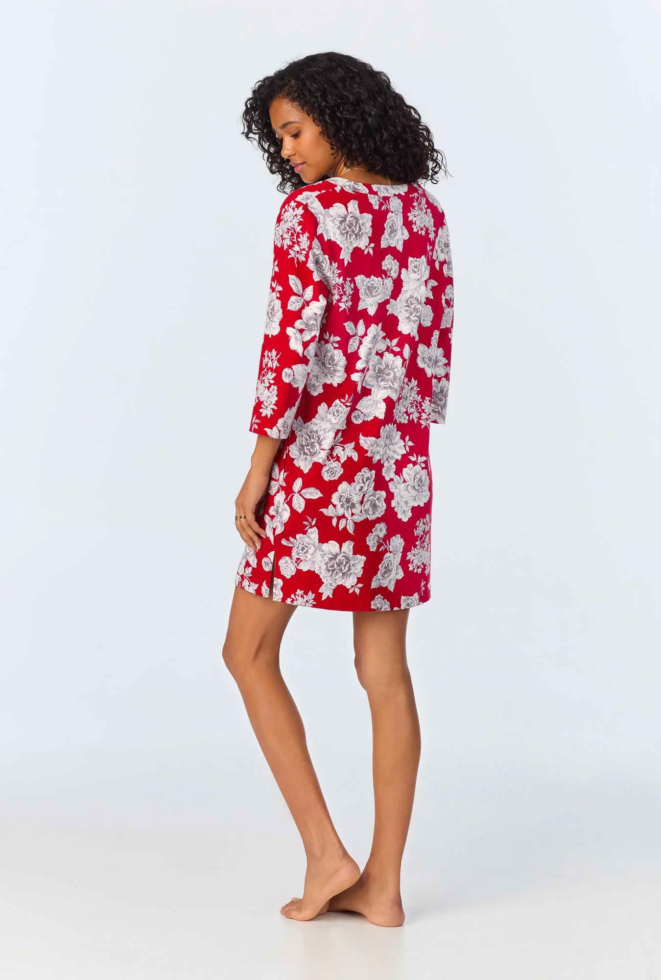 Camellias 3/4 Sleeve Stretch Jersey Sleepshirt - Image 3