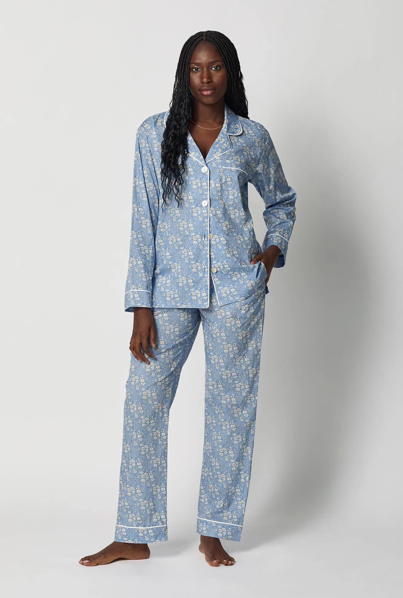 Capel Long Sleeve Classic Woven Tana Lawn® Pj Set Made With Liberty Fabric