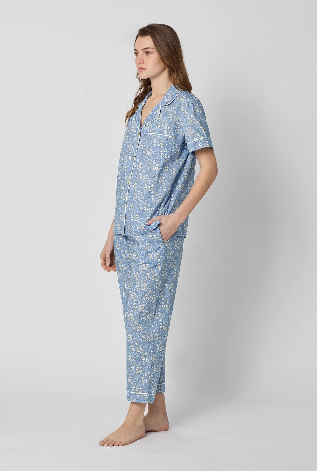 Capel Short Sleeve Classic Woven Tana Lawn® Cropped Pj Set Made With Liberty Fabric - Image 2