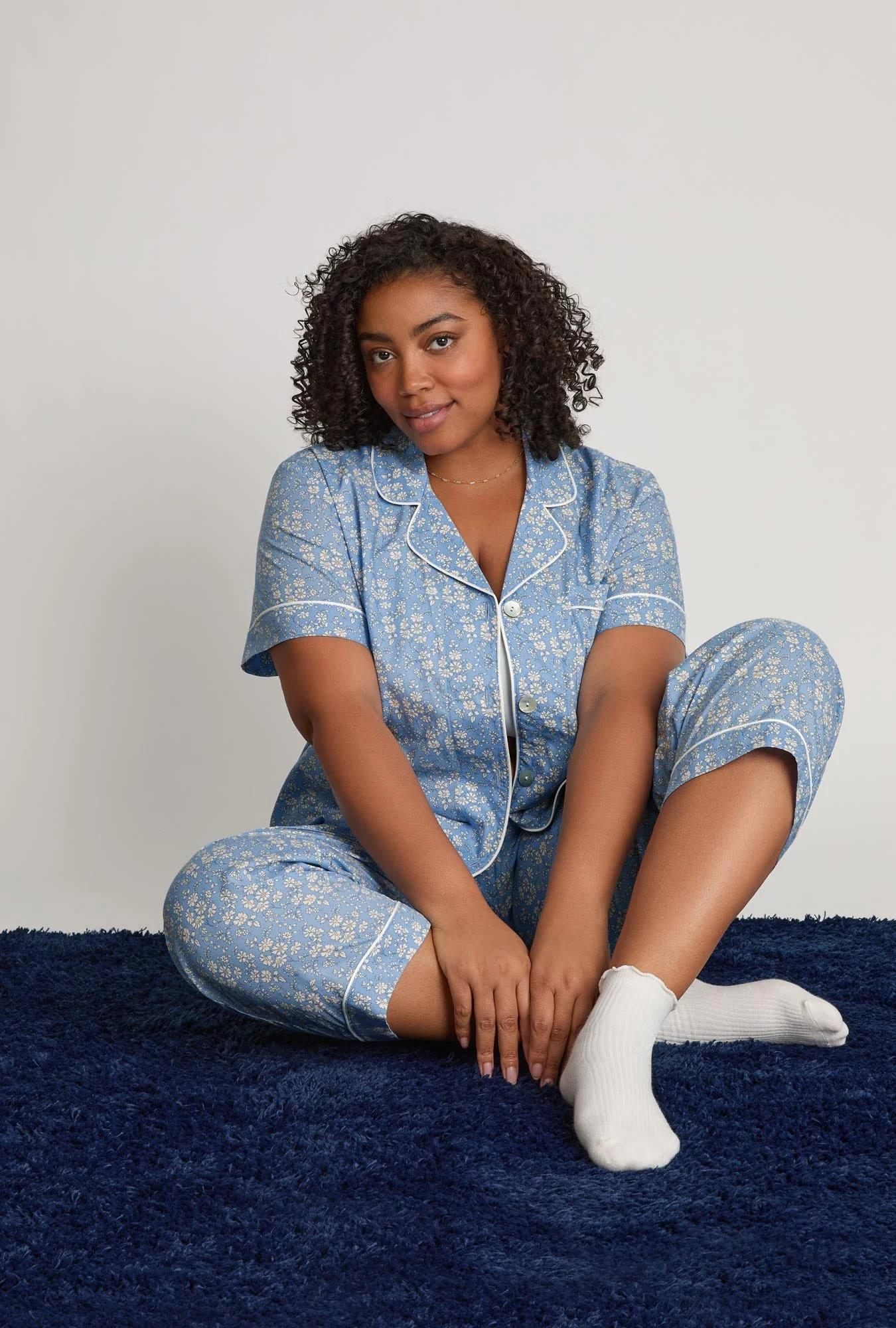 Capel Short Sleeve Classic Woven Tana Lawn® Cropped Pj Set Made With Liberty Fabric - Image 5