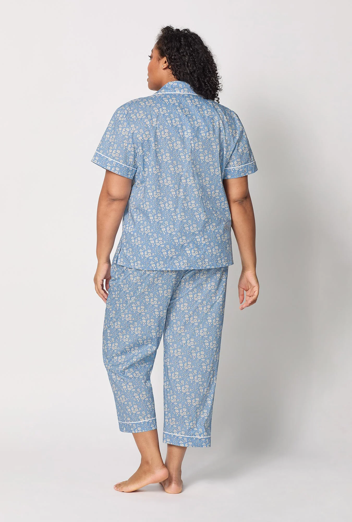 Capel Short Sleeve Classic Woven Tana Lawn® Cropped Pj Set Made With Liberty Fabric - Image 7