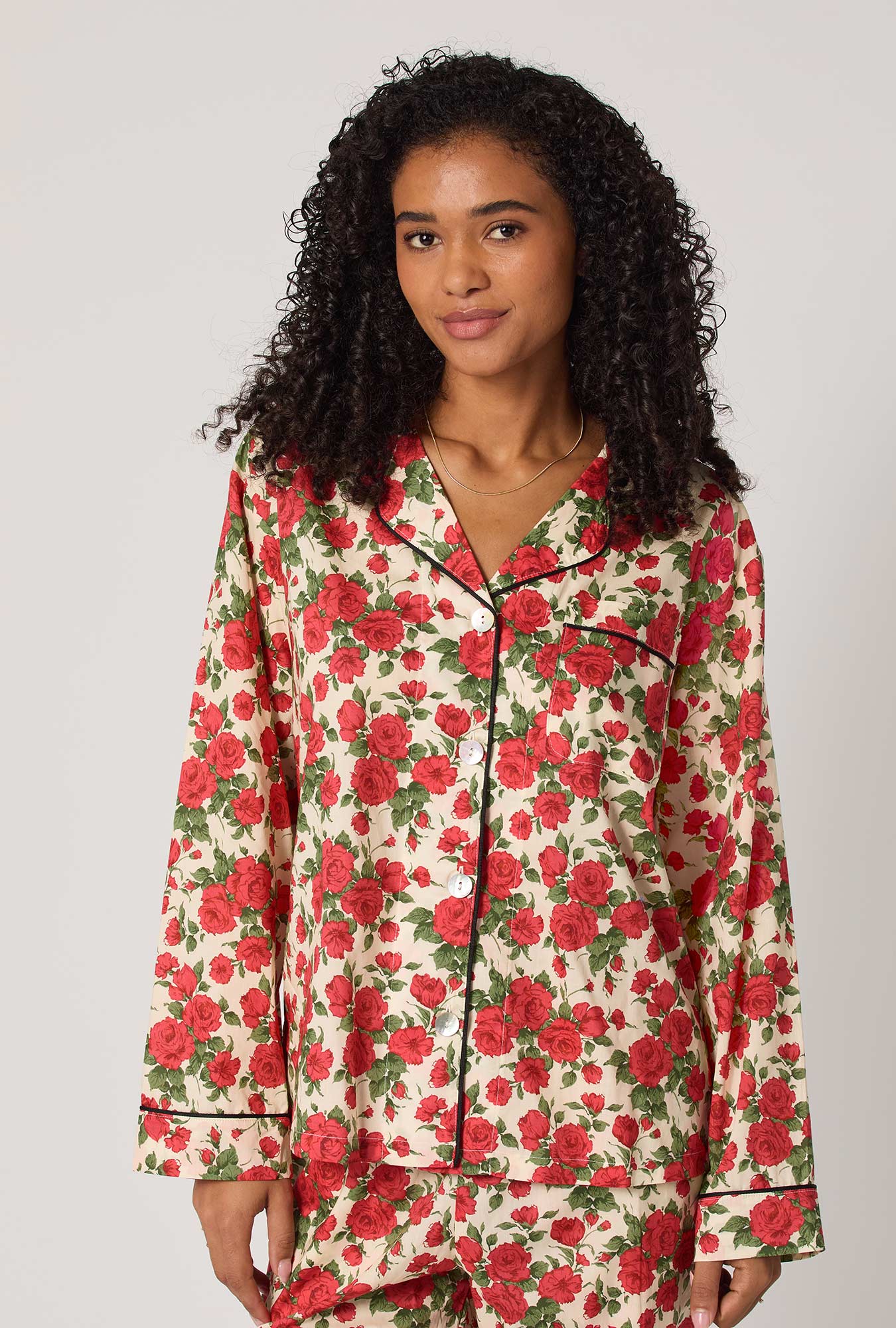 Carline Rose Long Sleeve Classic Woven Tana Lawn® Pj Set Made With Liberty Fabric - Image 4