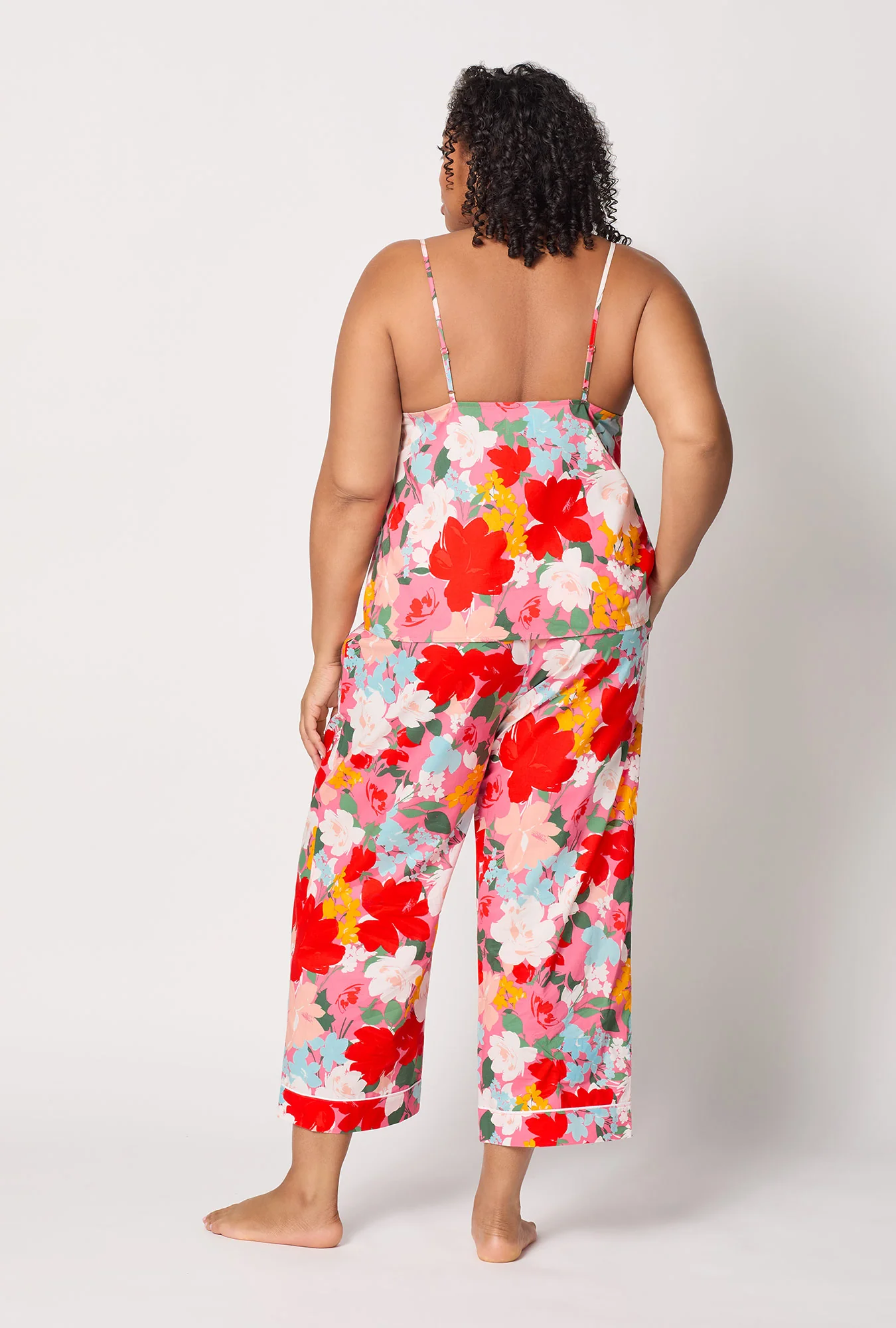Cassandra Cami Woven Cotton Poplin Cropped Pj Set - Image 6