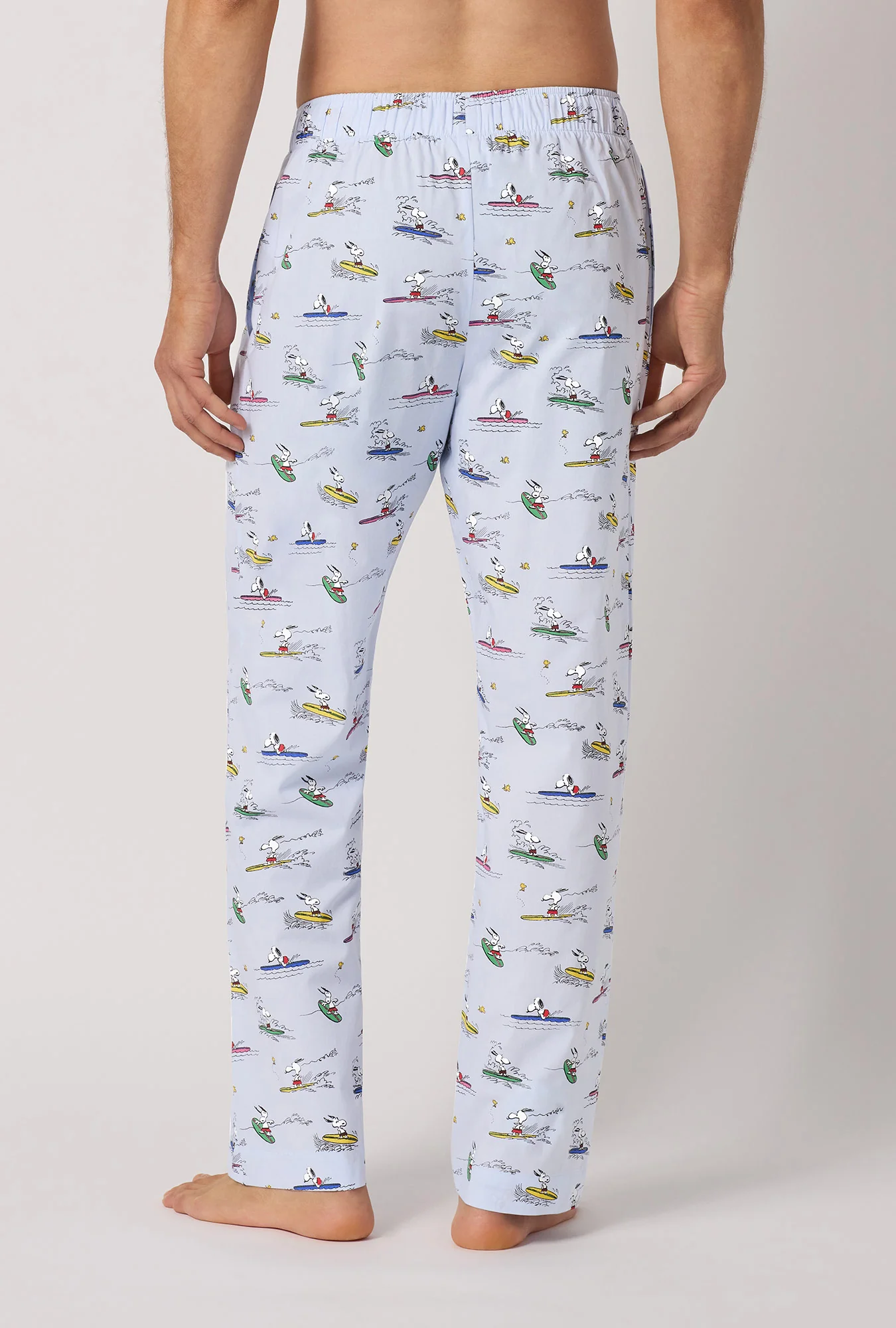 Catch A Wave, Snoopy Men's Woven Cotton Poplin Pj Pant - Image 3