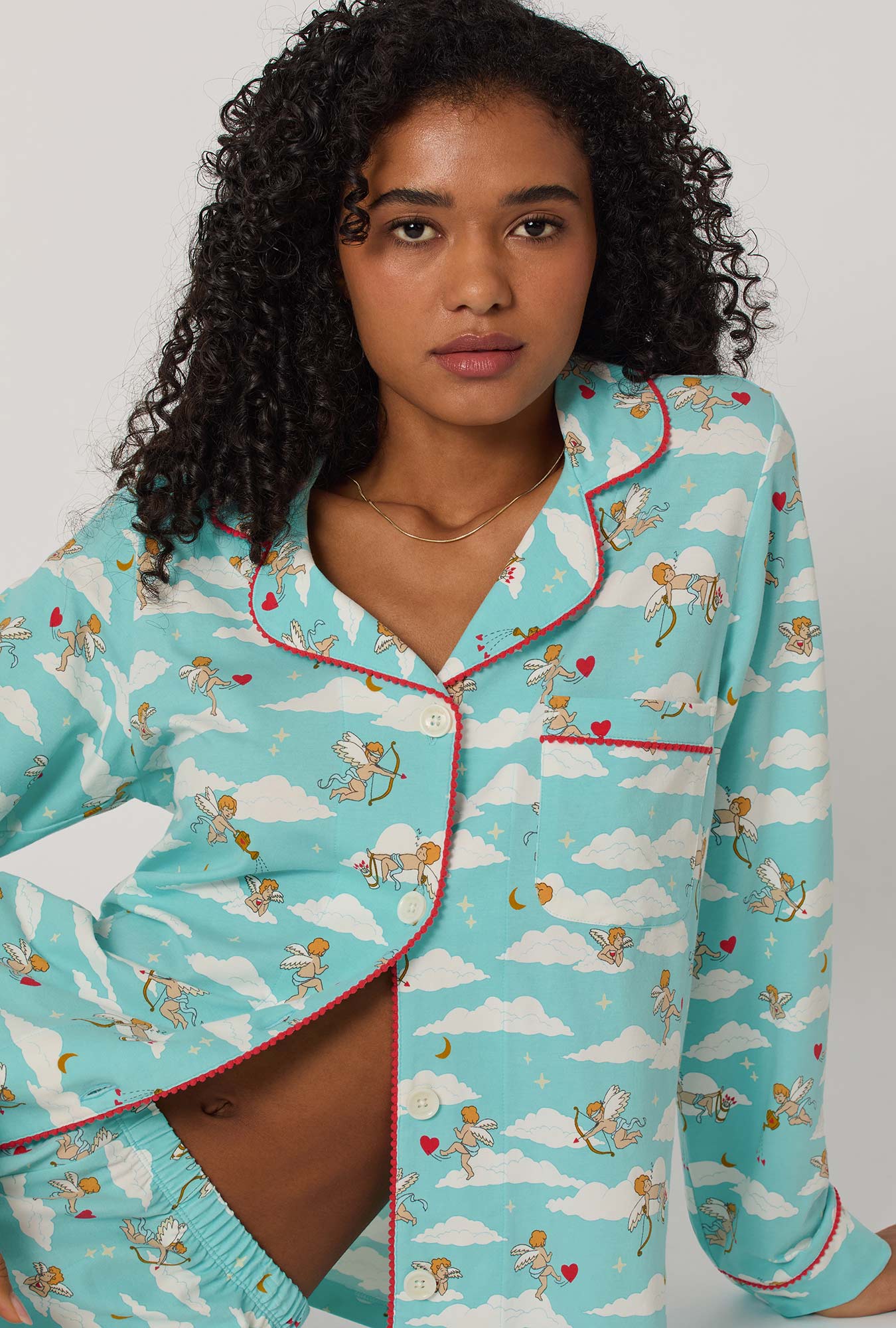 Cheeky Cupid Long Sleeve Classic Stretch Jersey Pj Set - Image 4