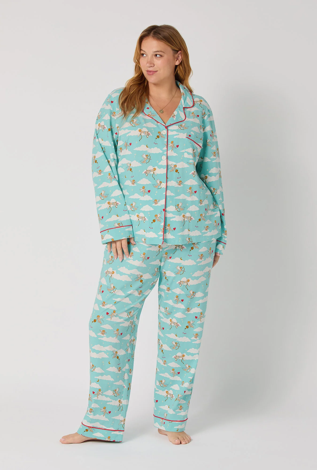 Cheeky Cupid Long Sleeve Classic Stretch Jersey Pj Set - Image 5