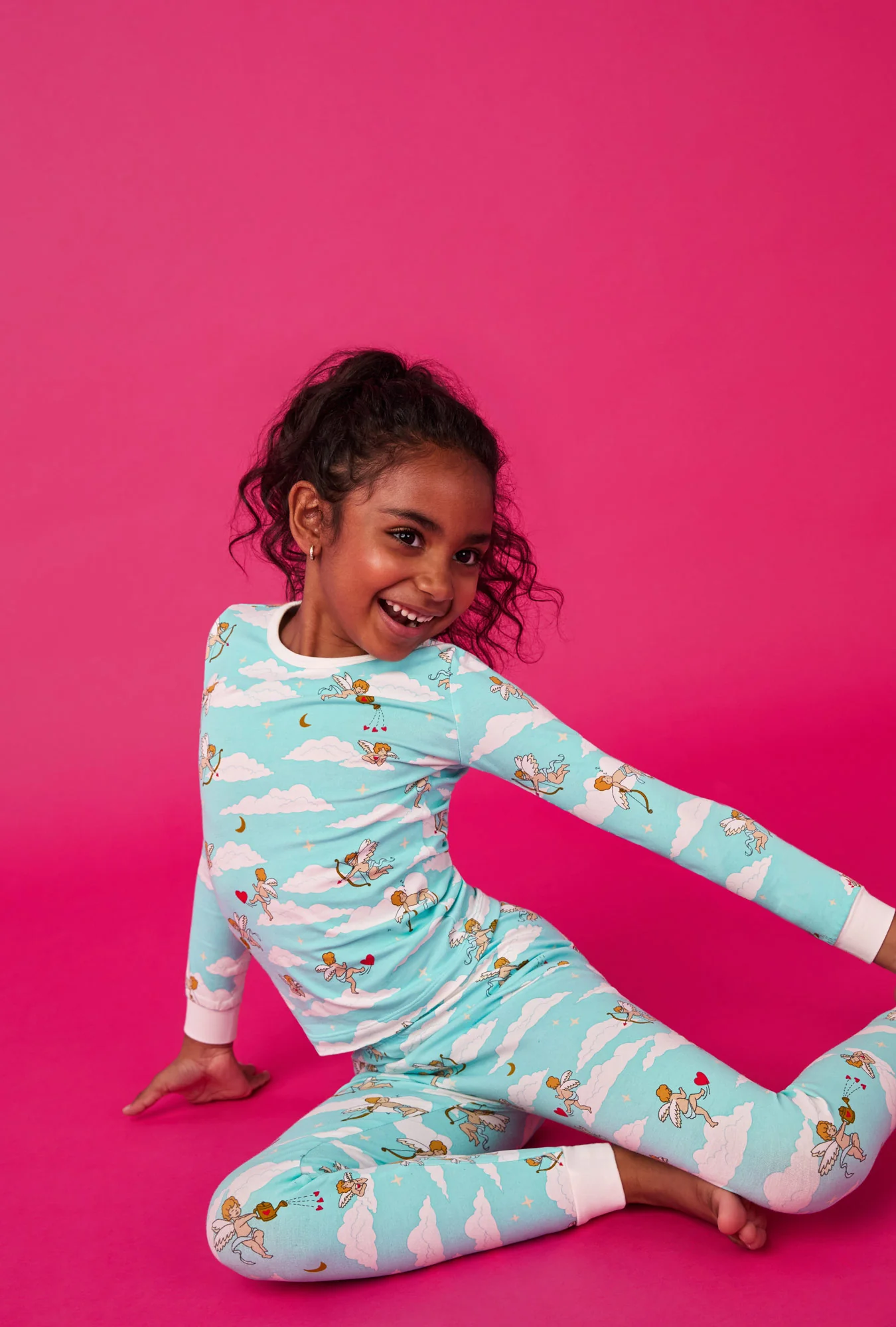 Cheeky Cupid Long Sleeve Stretch Jersey Kids Pj Set