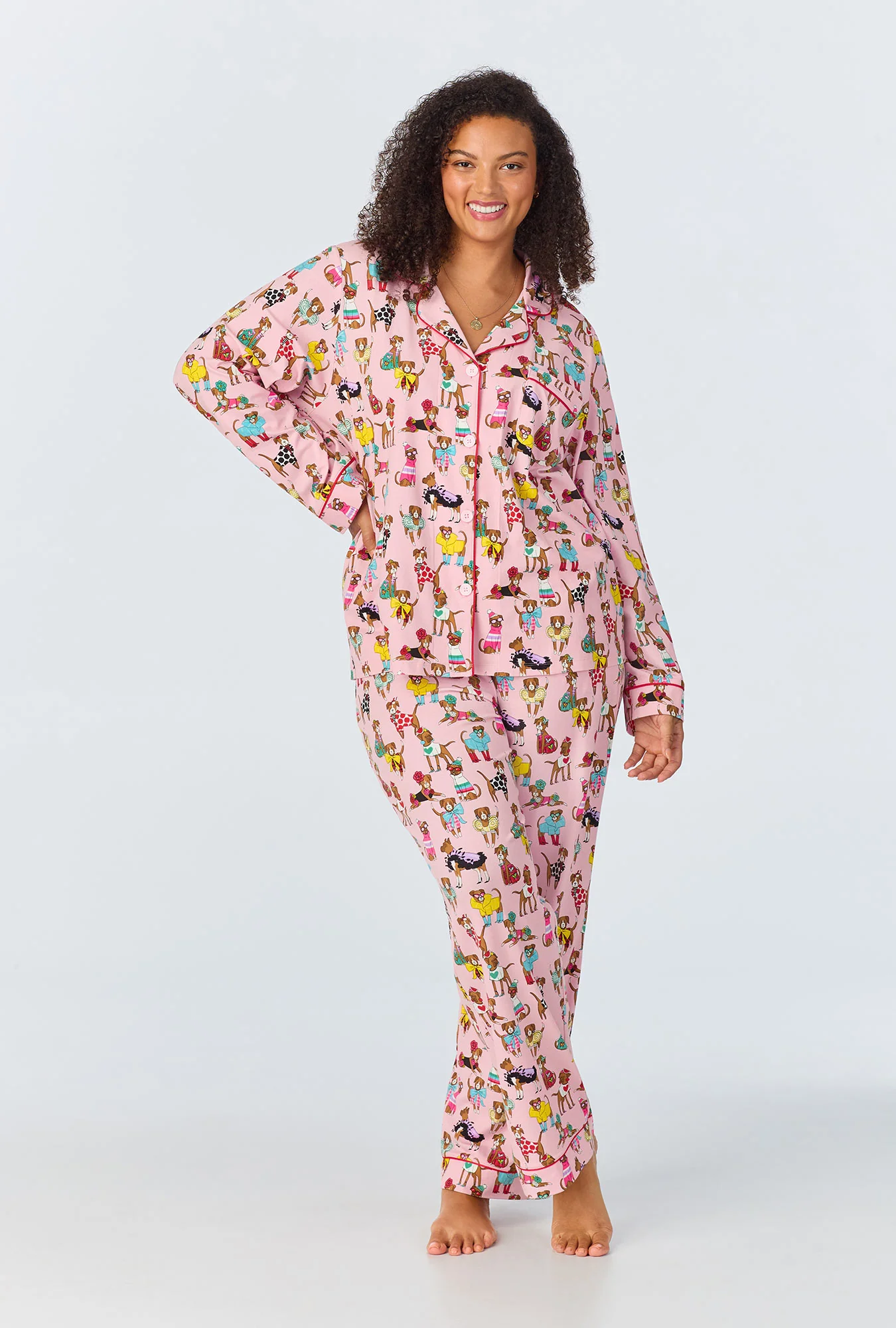 Bedhead x Bronwyn Newport Chic Boxers Long Sleeve Classic Stretch Jersey PJ Set - Image 4