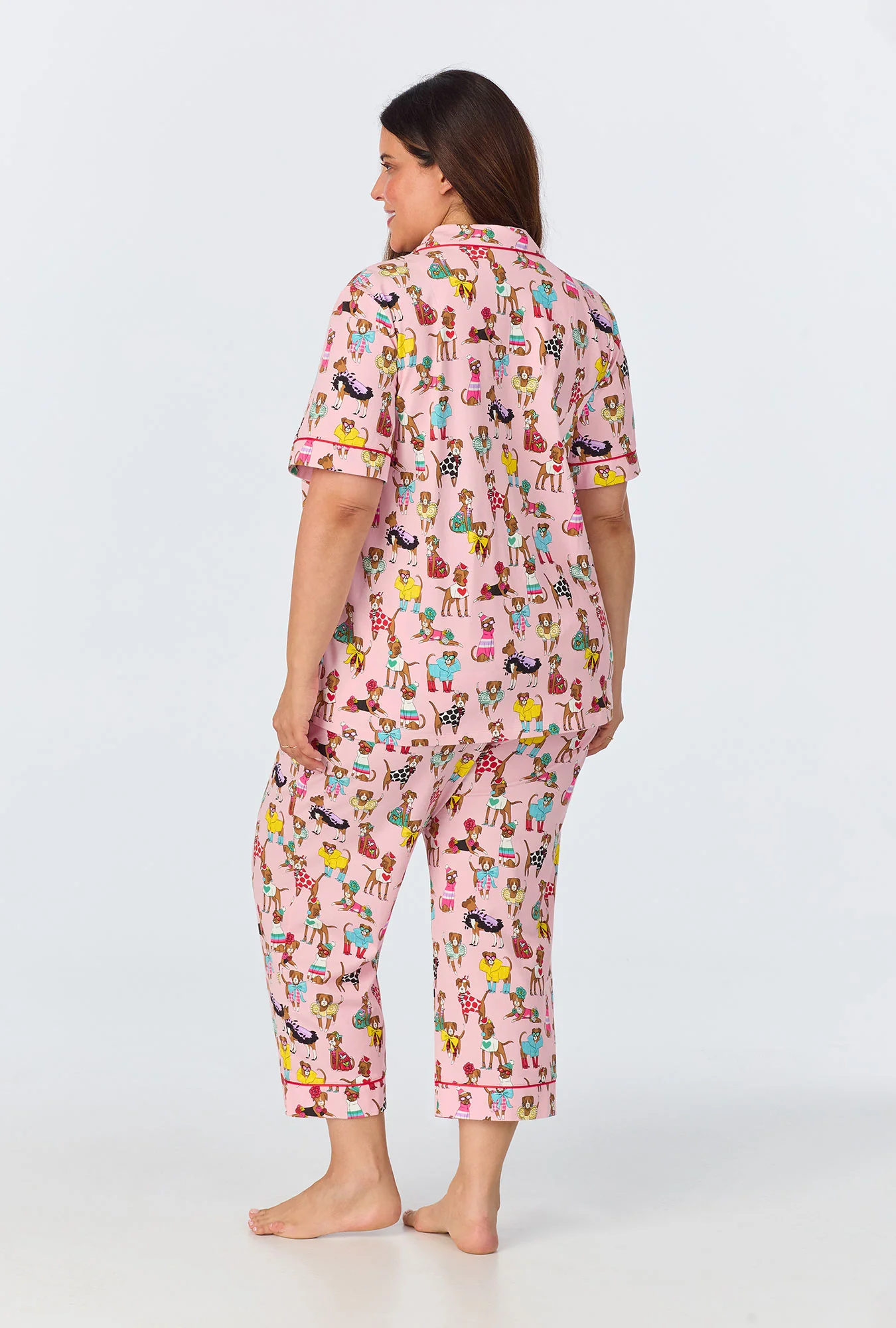 Bedhead x Bronwyn Newport Chic Boxers  Short Sleeve Classic Stretch Jersey Cropped PJ Set - Image 5