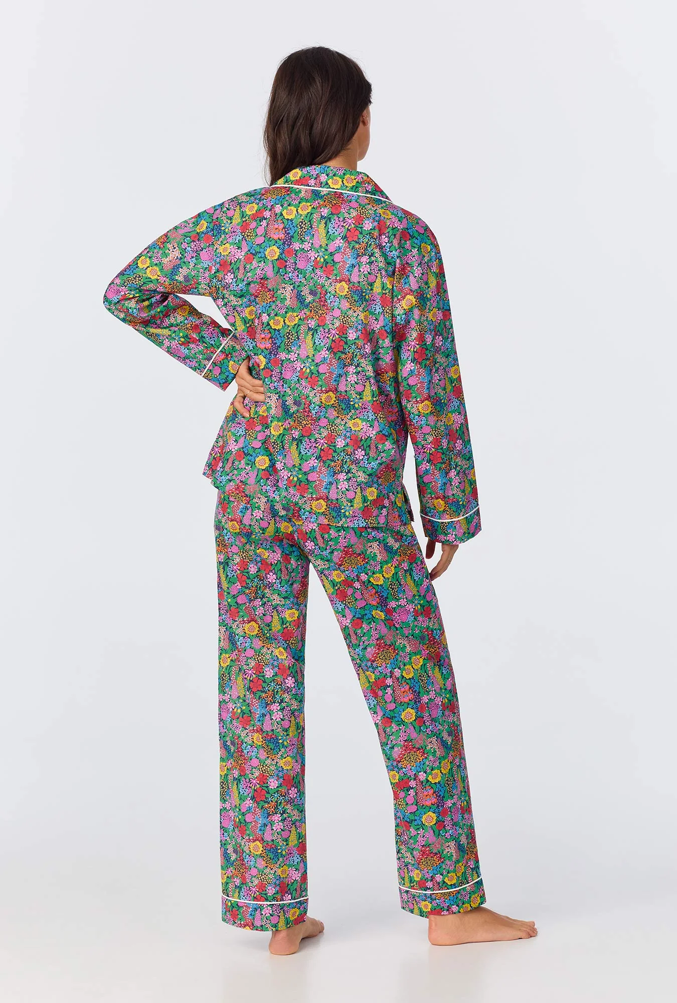 Ciara May Long Sleeve Classic Woven Cotton Tana Lawn Long PJ Set Made with Liberty Fabrics - Image 3