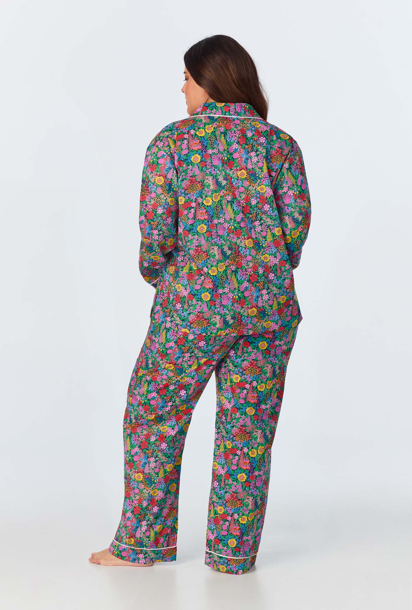 Ciara May Long Sleeve Classic Woven Cotton Tana Lawn Long PJ Set Made with Liberty Fabrics - Image 5