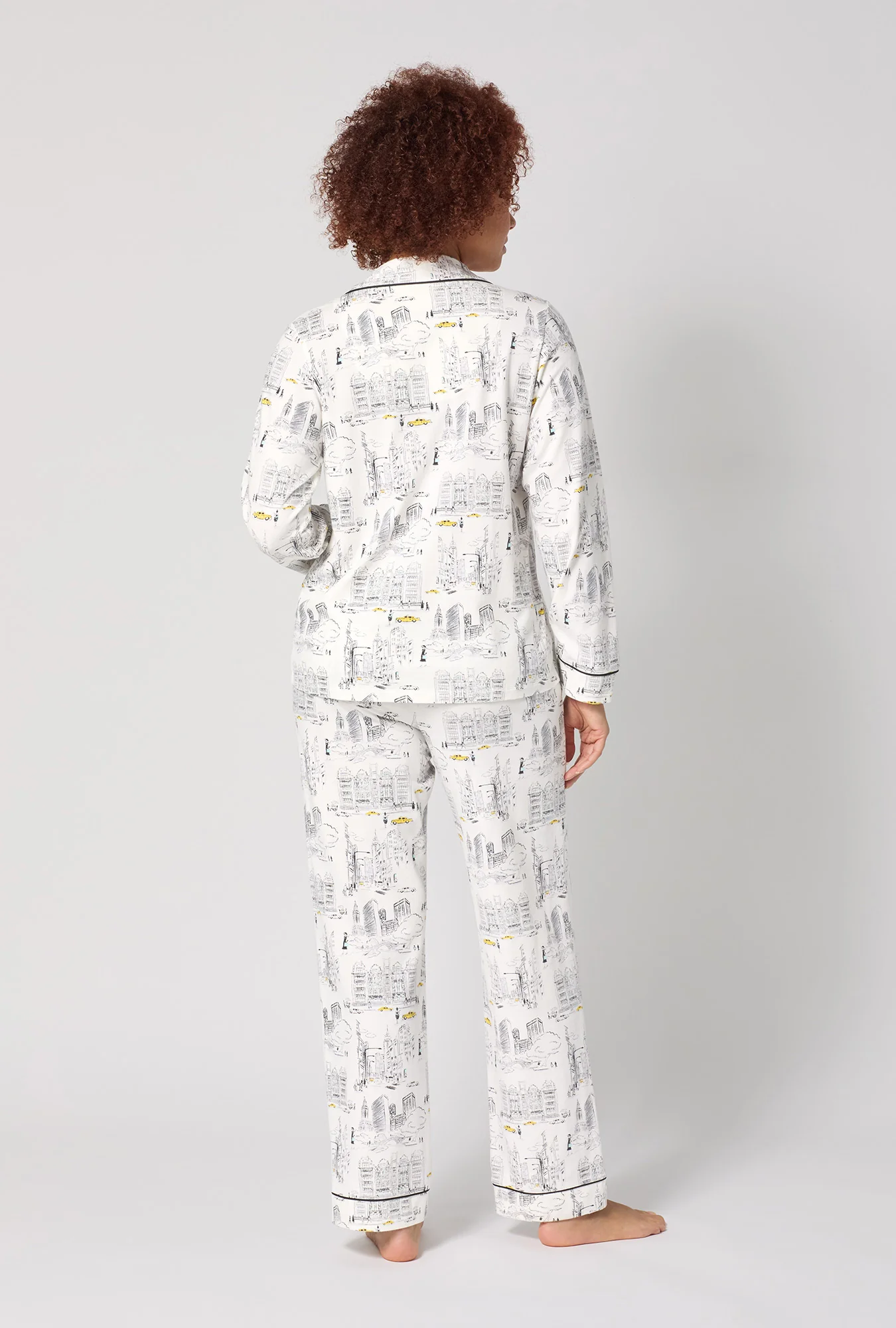 City That Never Sleeps Long Sleeve Classic Stretch Jersey PJ Set - Image 4