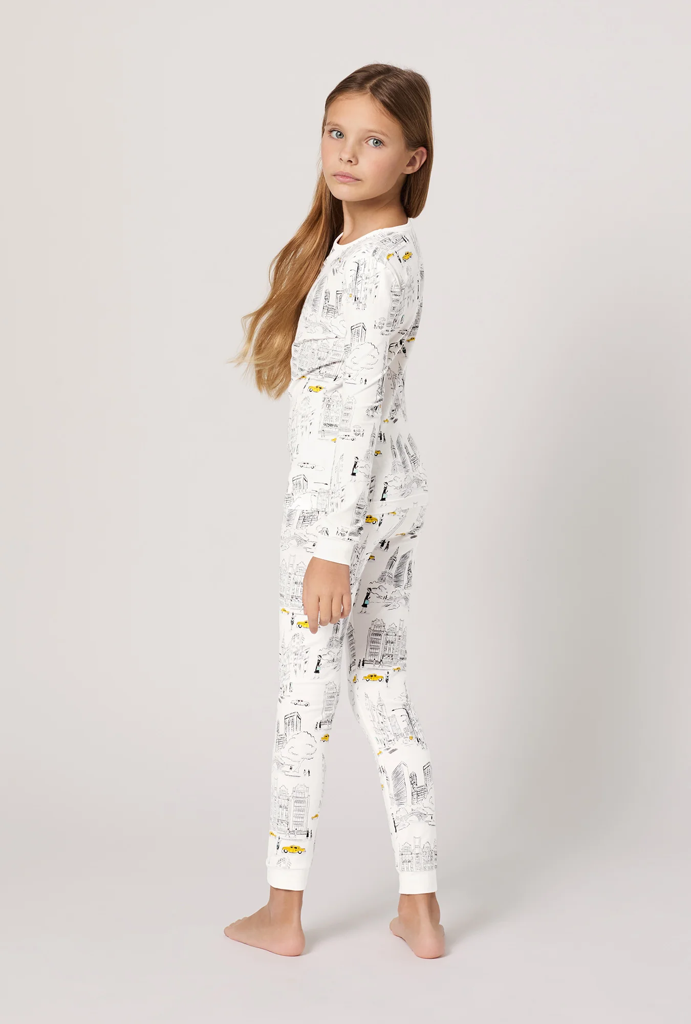 City That Never Sleeps Long Sleeve Stretch Jersey Kids PJ Set - Image 4