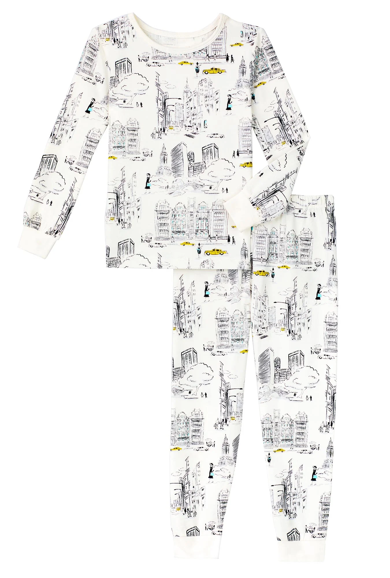 City That Never Sleeps Long Sleeve Stretch Jersey Kids PJ Set - Image 5